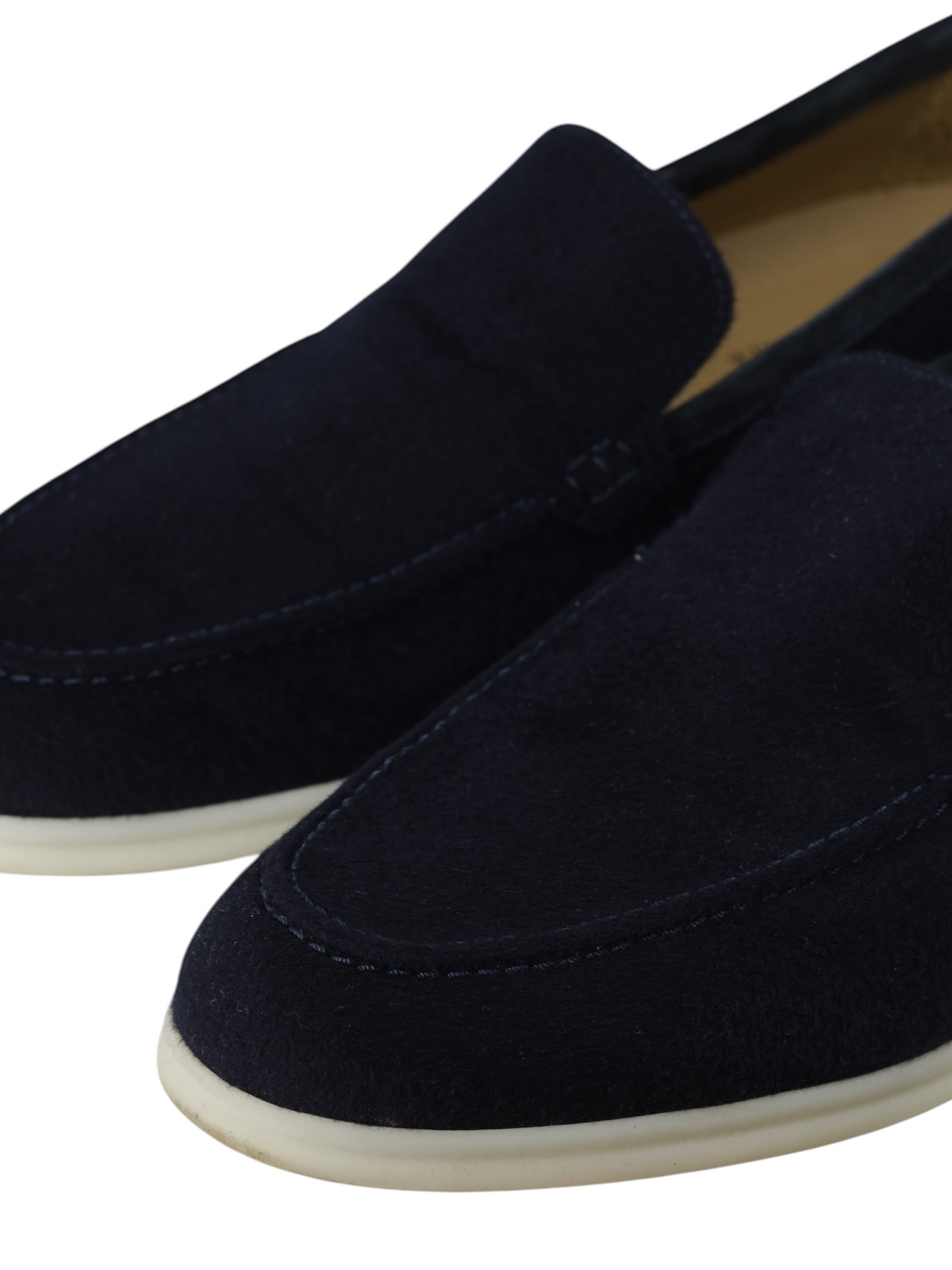 Loro Piana Navy Wool & Suede Summer Walk