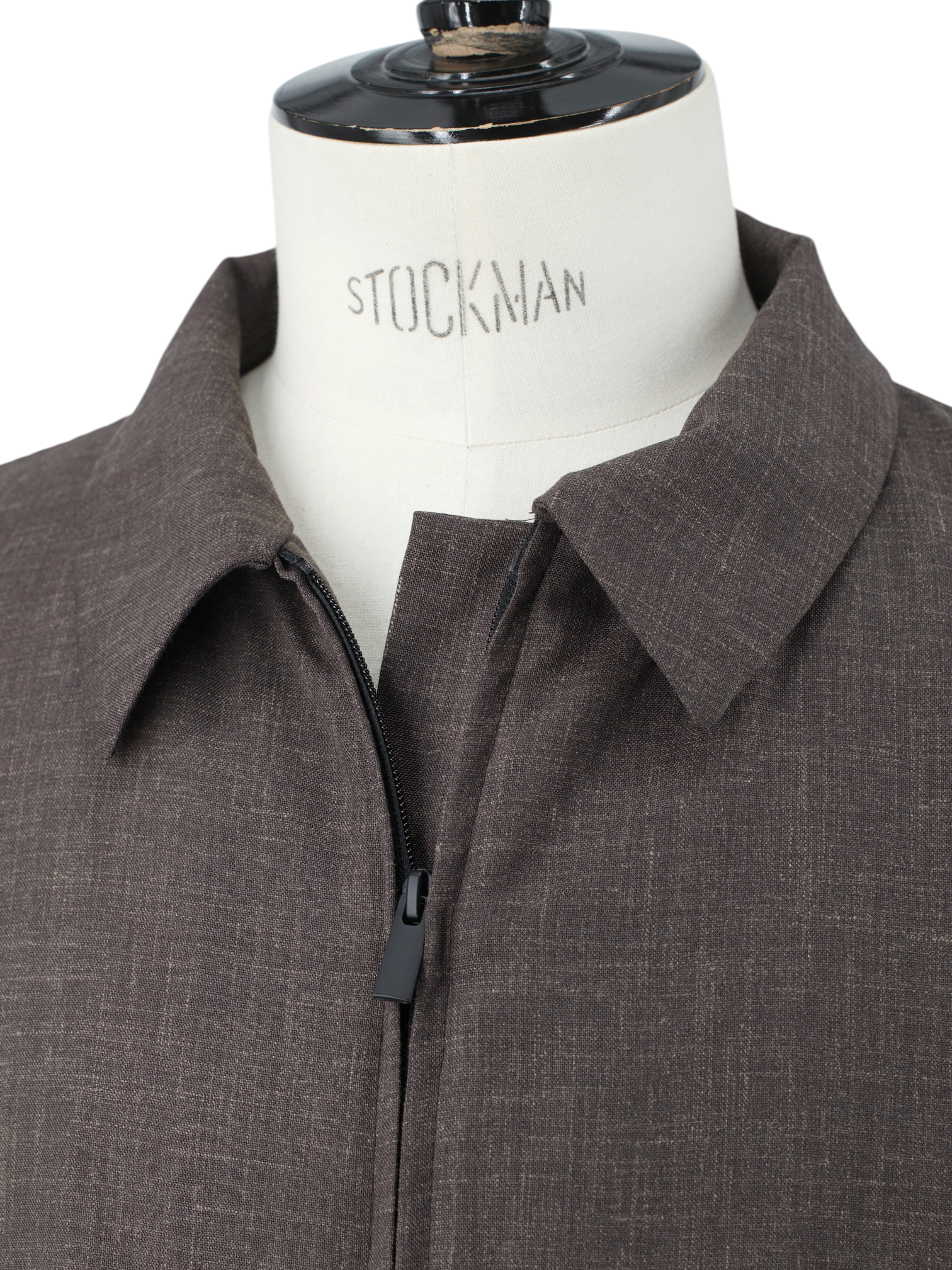 Berwich x Loro Piana Brown Wool, Silk & Linen Blouson Jacket