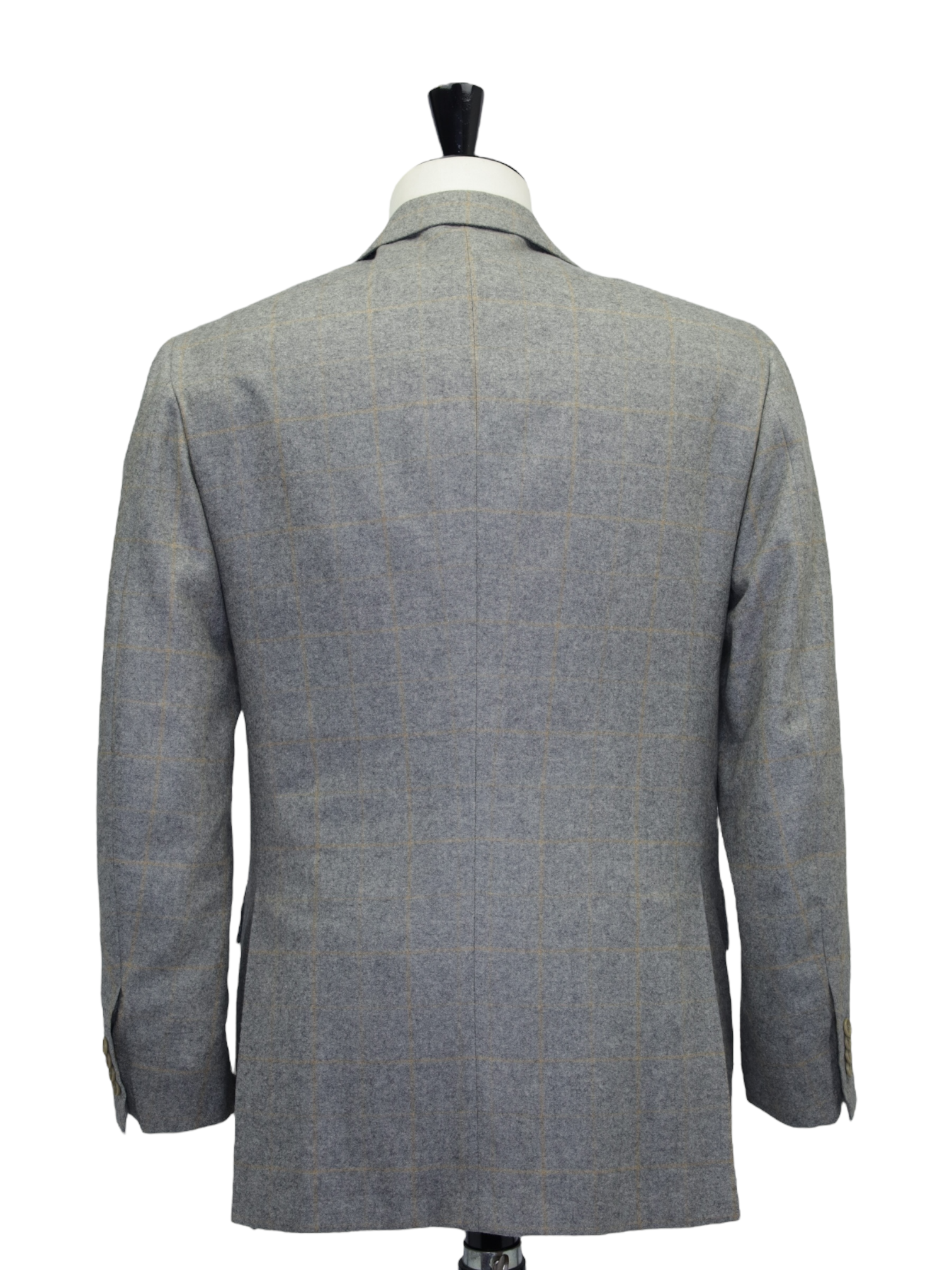 Kiton Light Grey Cashmere Windowpane Jacket