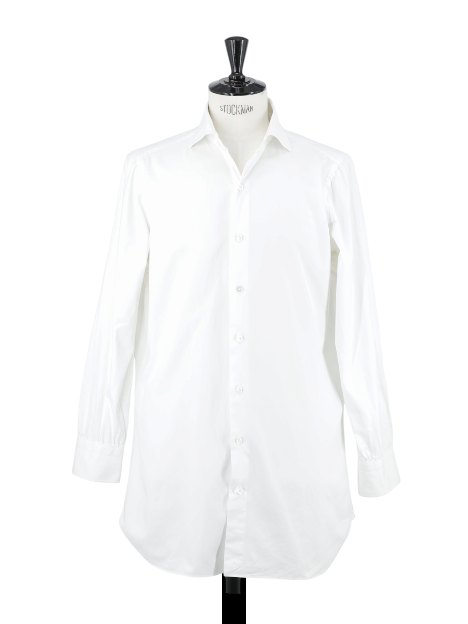 Finamore White Heavyweight-Cotton Barrel-Cuff Shirt