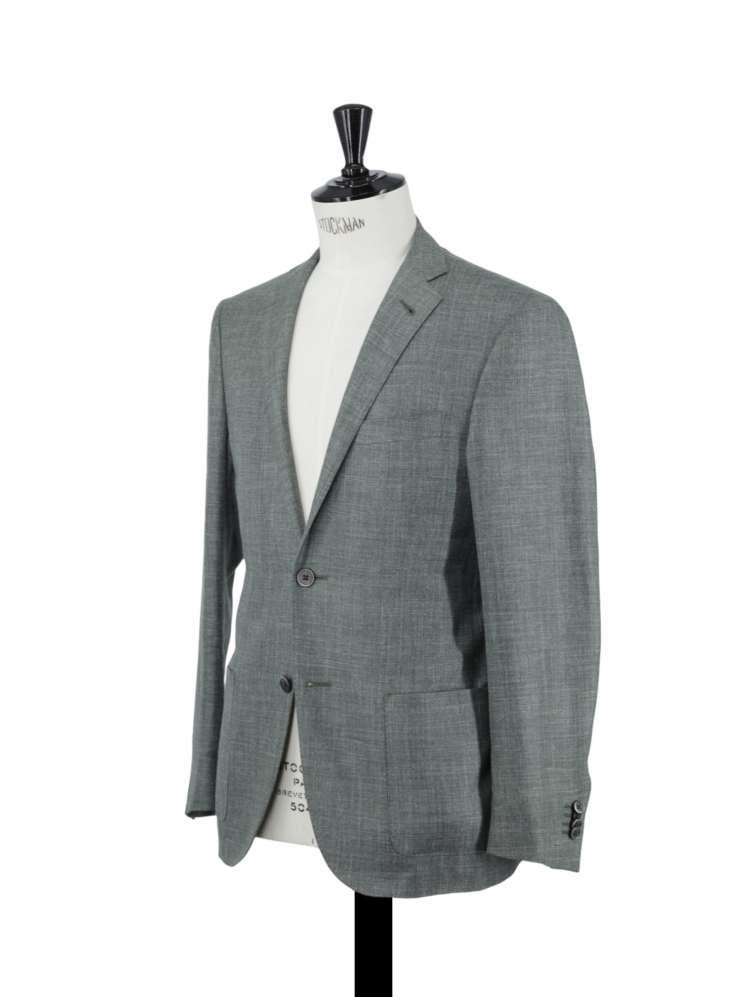 Corneliani Sage Green Wool, Silk & Linen Melange Jacket