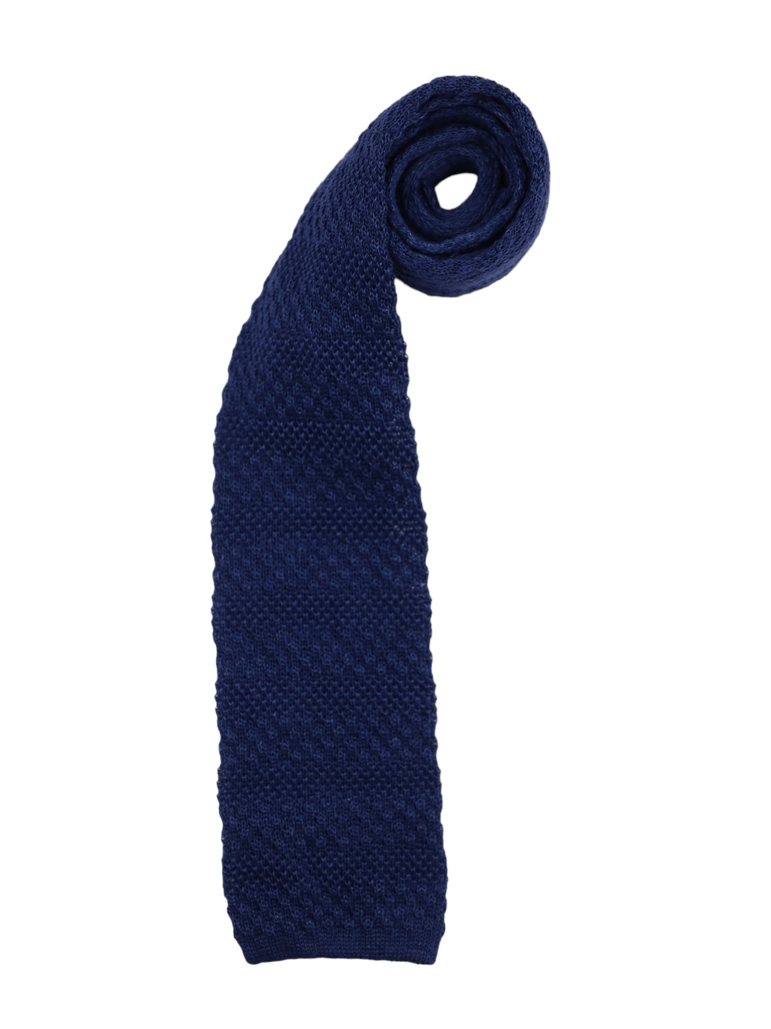 Kiton Blue Horizontal Stripe Knitted Linen Tie
