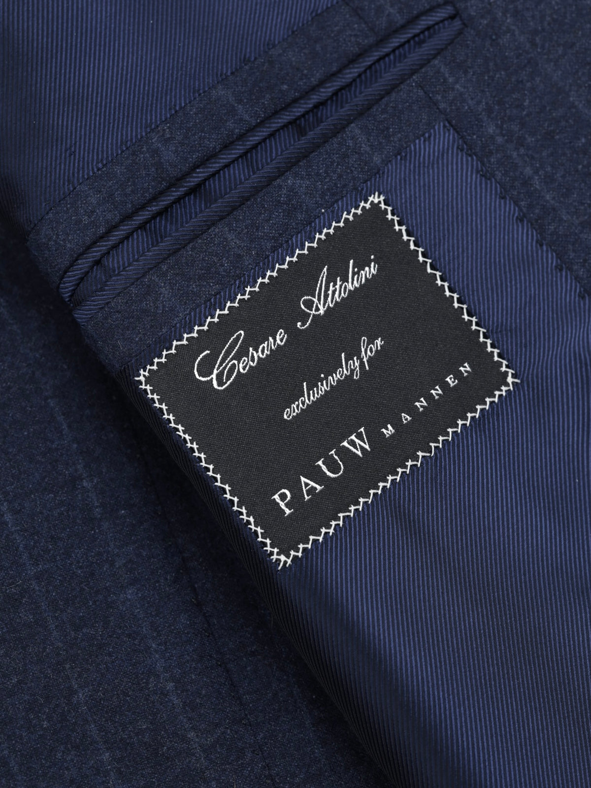 Cesare Attolini Steel Blue Cashmere-Silk Flannel Chalkstripe Suit