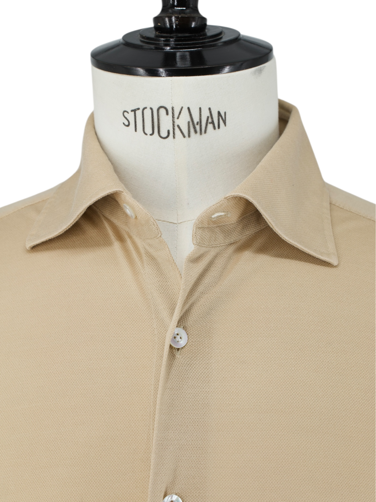 Fray Camel Brown Pique-Knitted Cotton "Gabriel" Shirt