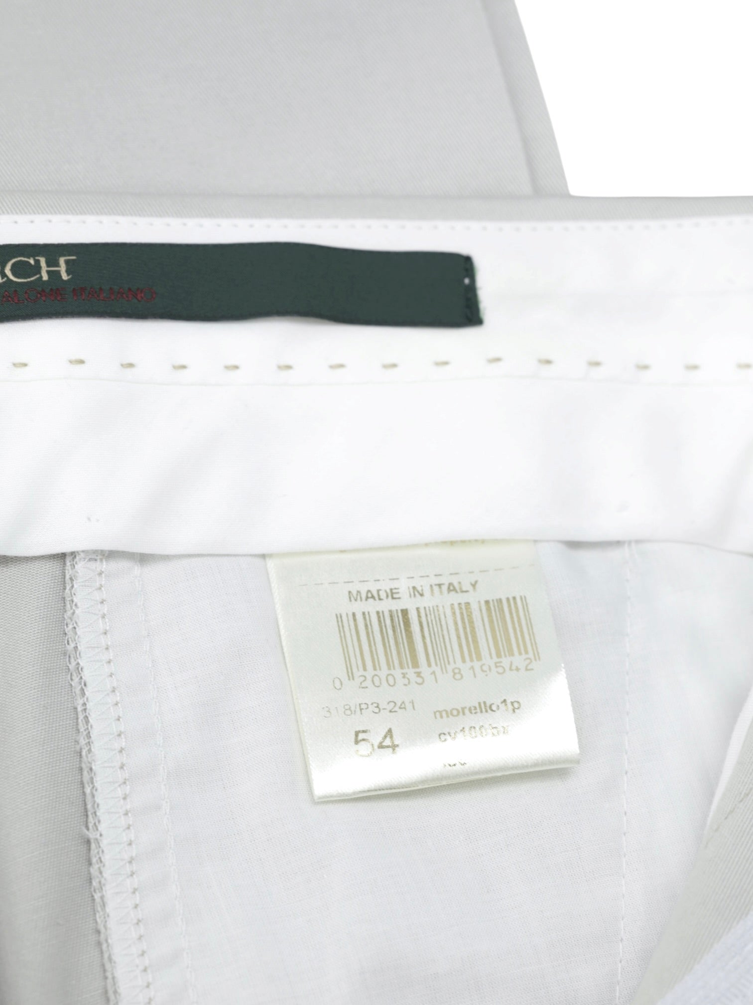 Berwich Light Grey Cotton-Stretch Single Pleated Trousers