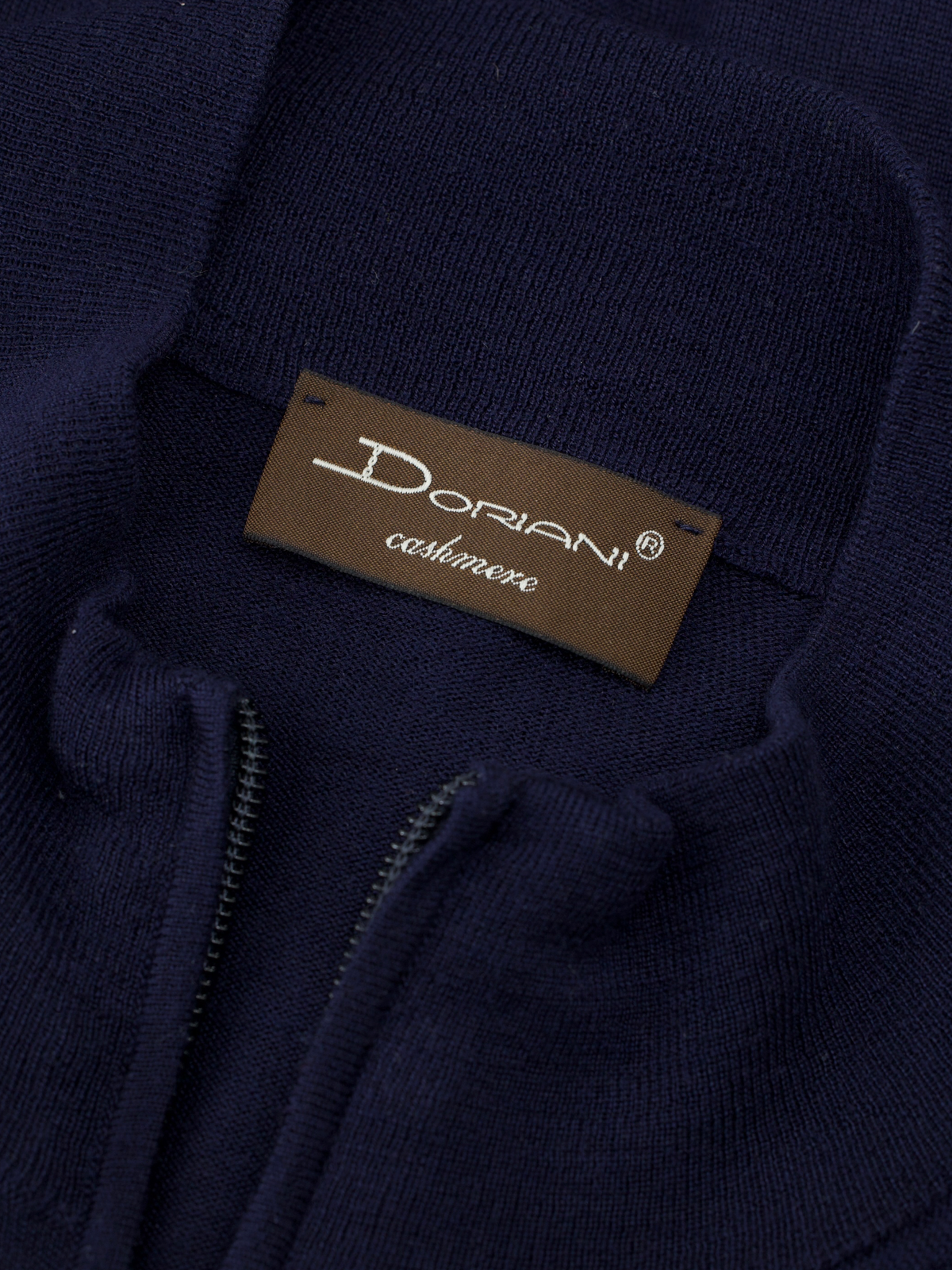 Doriani Navy Wool, Silk & Cashmere Full-Zip Cardigan