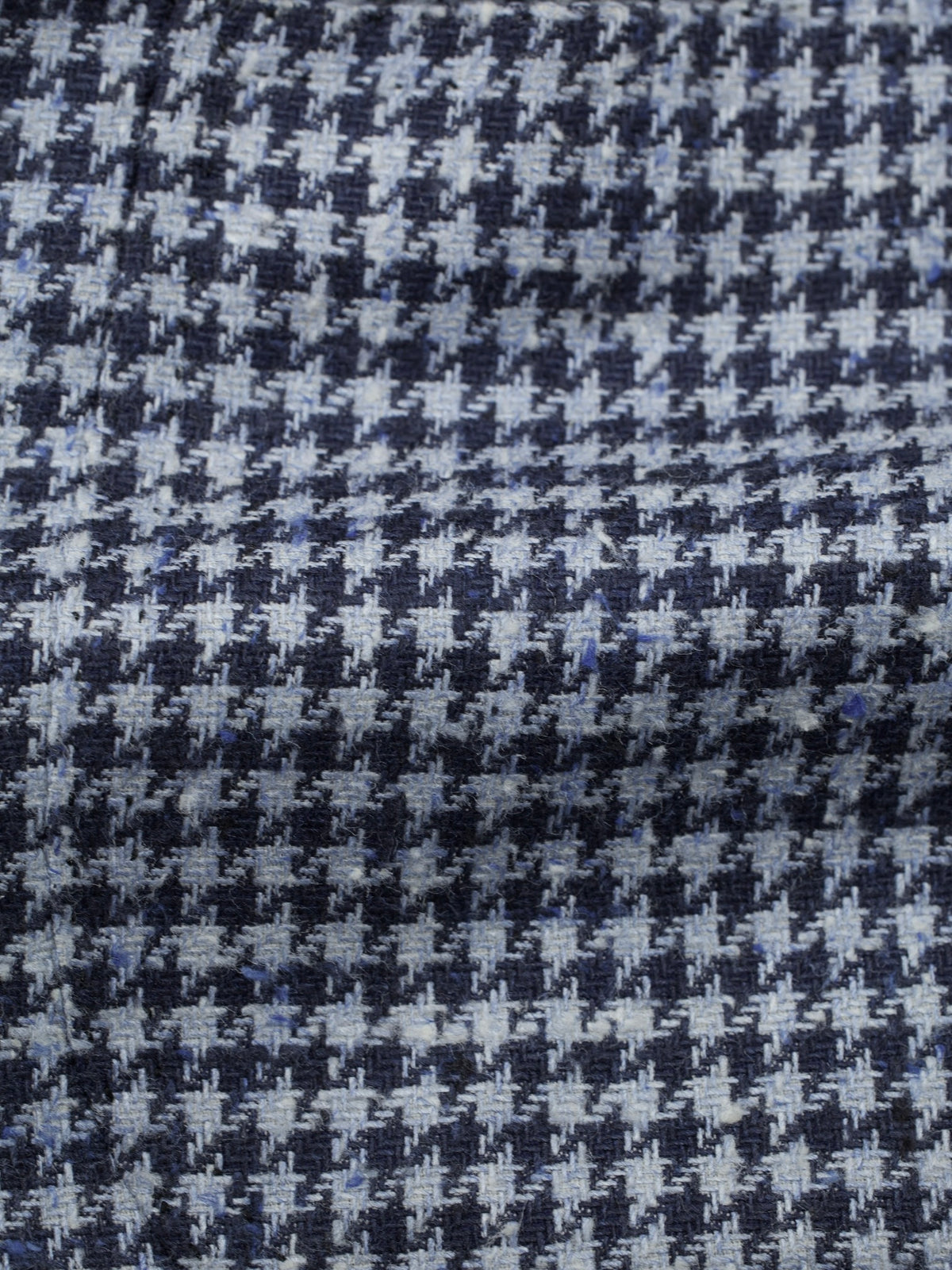 Cesare Attolini Indigo Blue Silk & Wool Bouclé Houndstooth Jacket