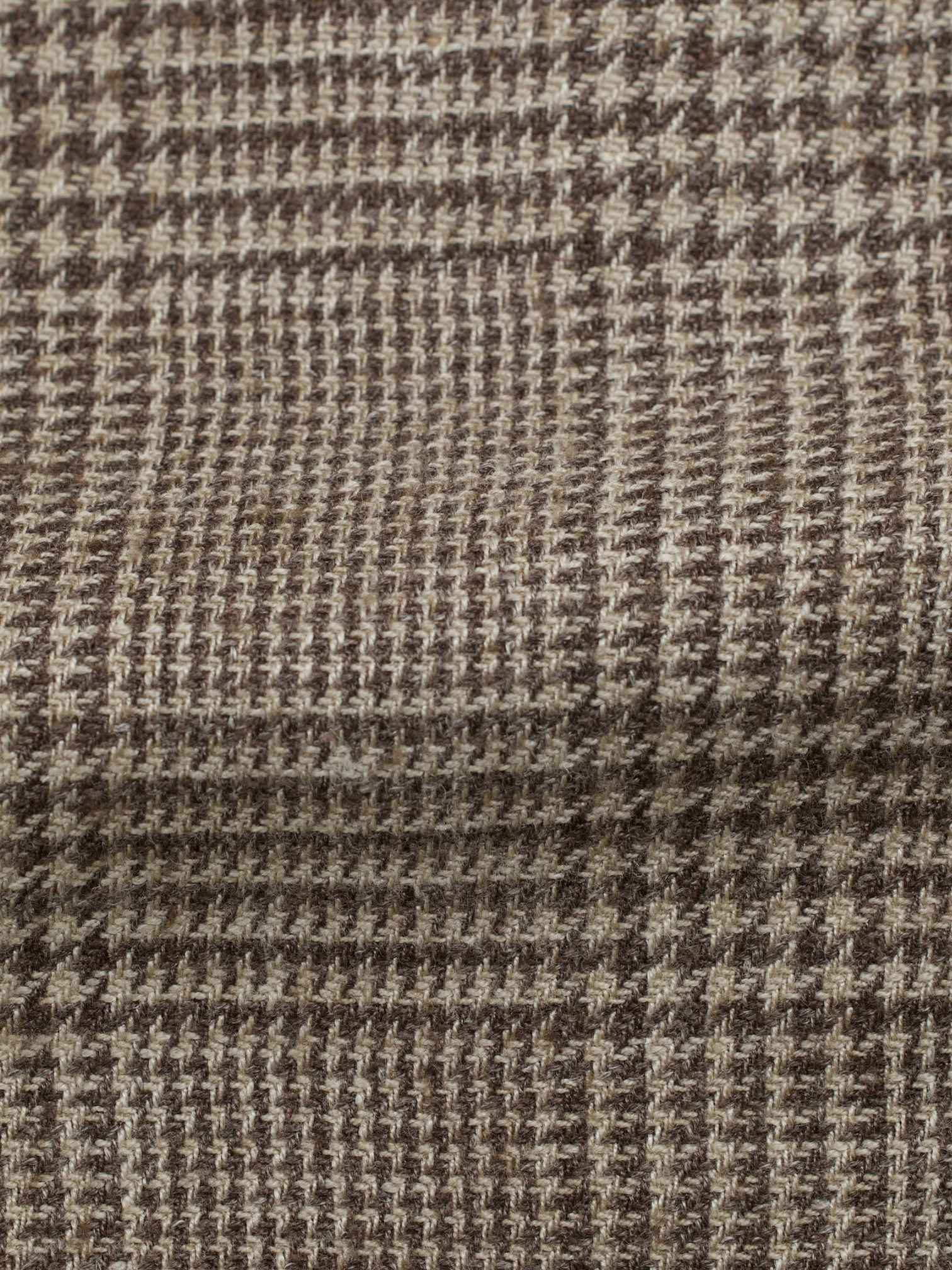 Brunello Cucinelli Light Brown Wool, Silk & Linen Prince of Wales Jacket