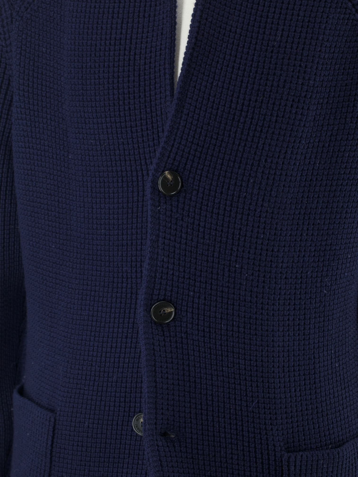 Maurizio Baldassari Navy Heavyweight Tricot-Wool Sweater Jacket