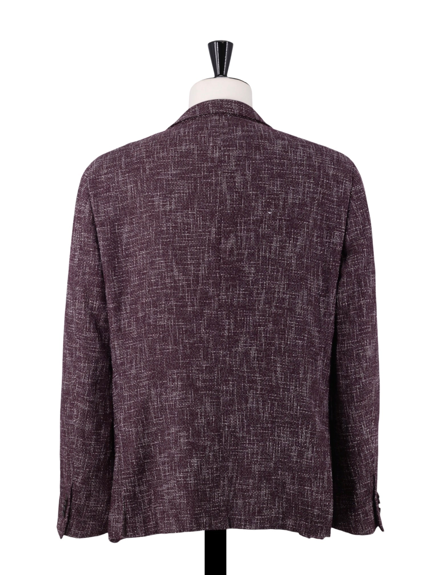 Corneliani Oxblood & White Speckled Wool, Cotton & Stretch "Gate" Jacket