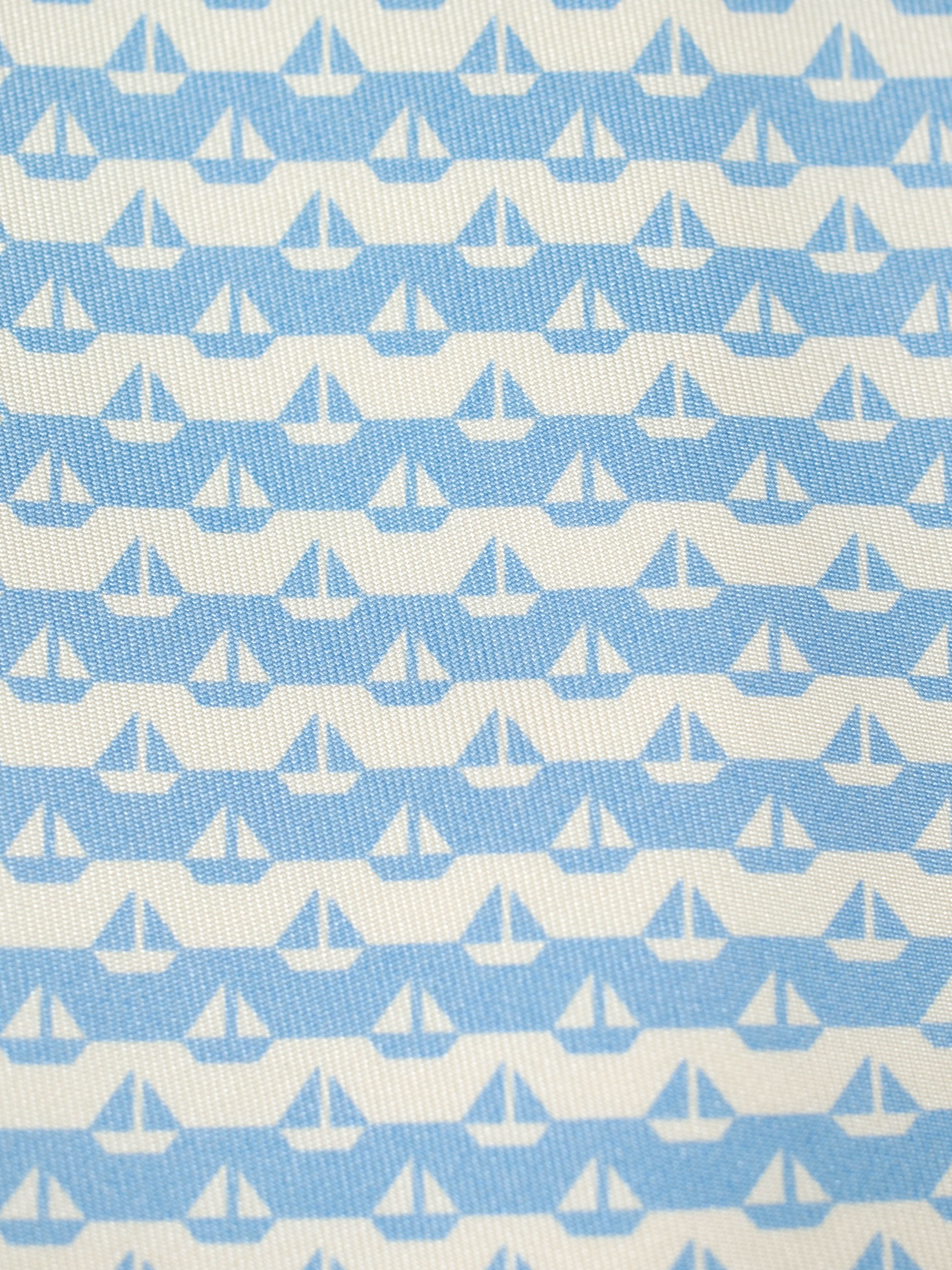 Hermès x ING Private-Banking Ecru & Light Blue Silk Sailing Boat-Pattern Tie