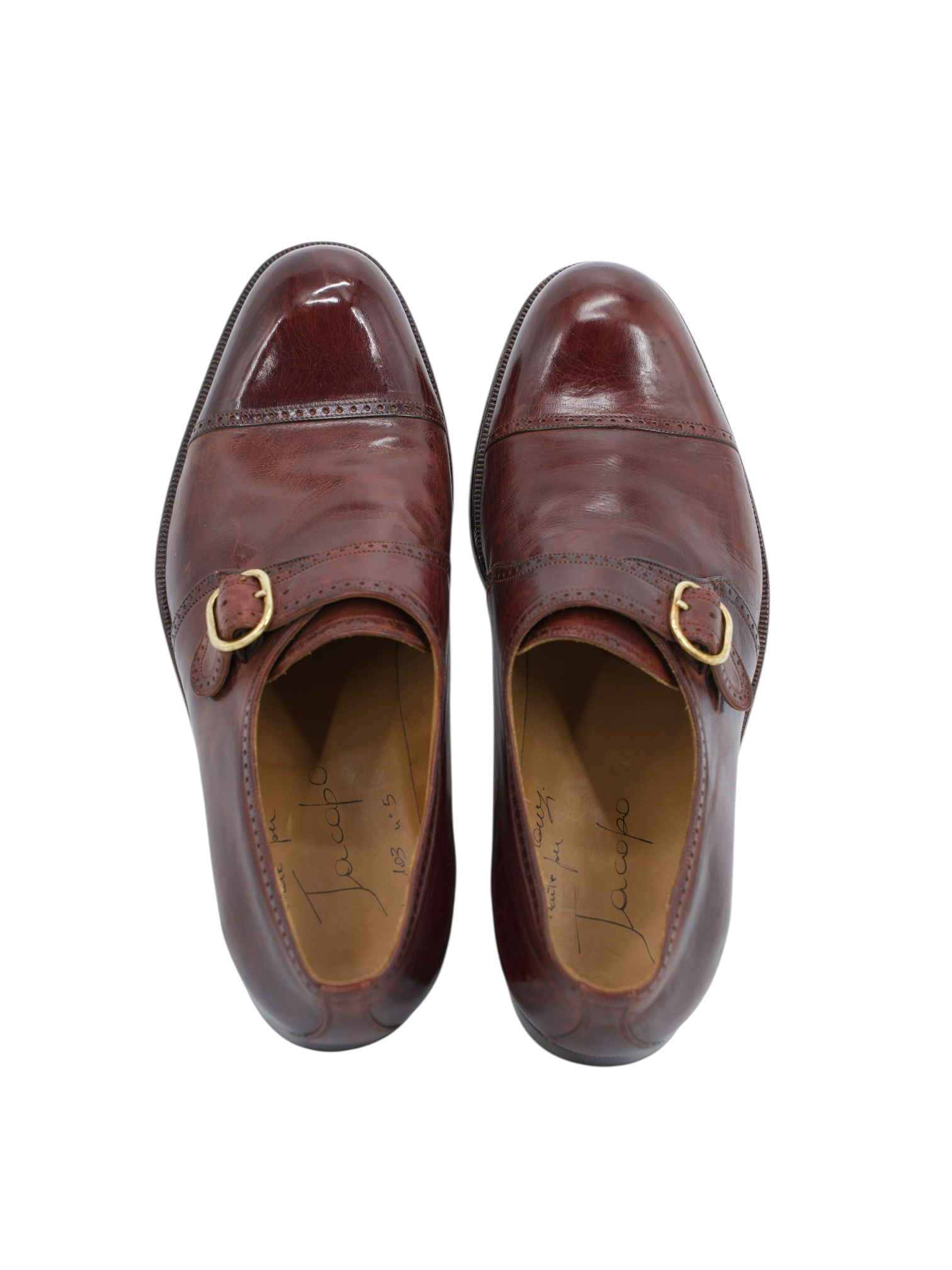 Silvano Lattanzi Brown Leather Handmade Single-Monk Strap
