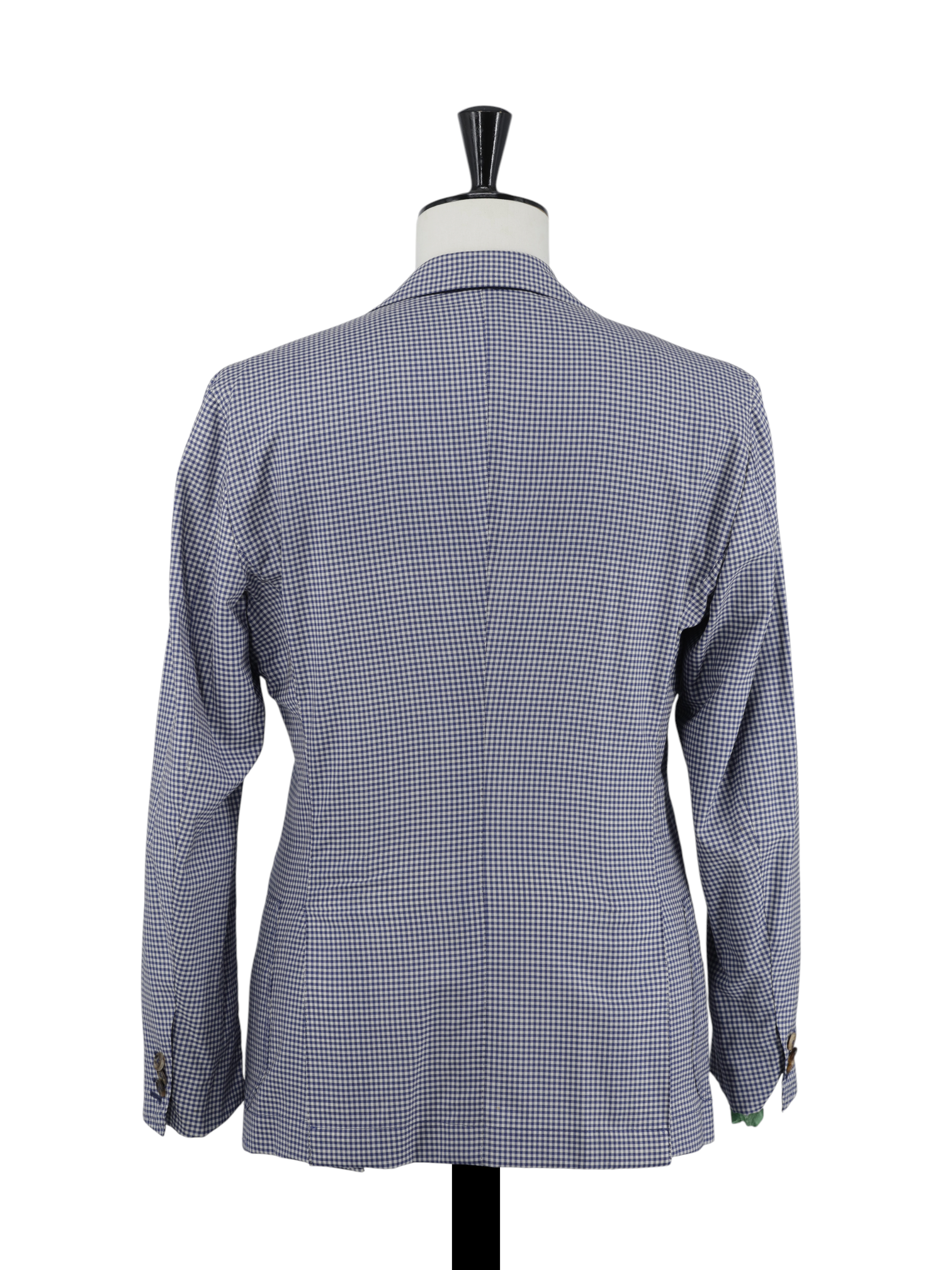 Orazio Luciano Blue & White Lightweight-Wool Gingham-Check Jacket