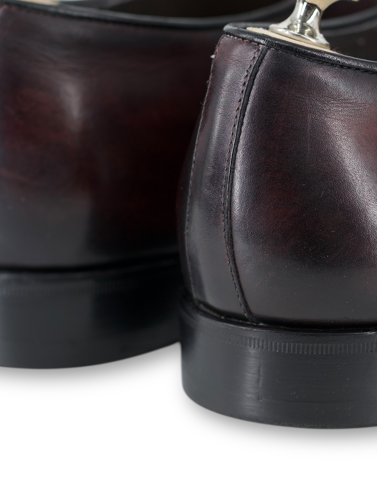 Santoni Burgundy Calfleather Goodyear Welted Derby Lace-Ups