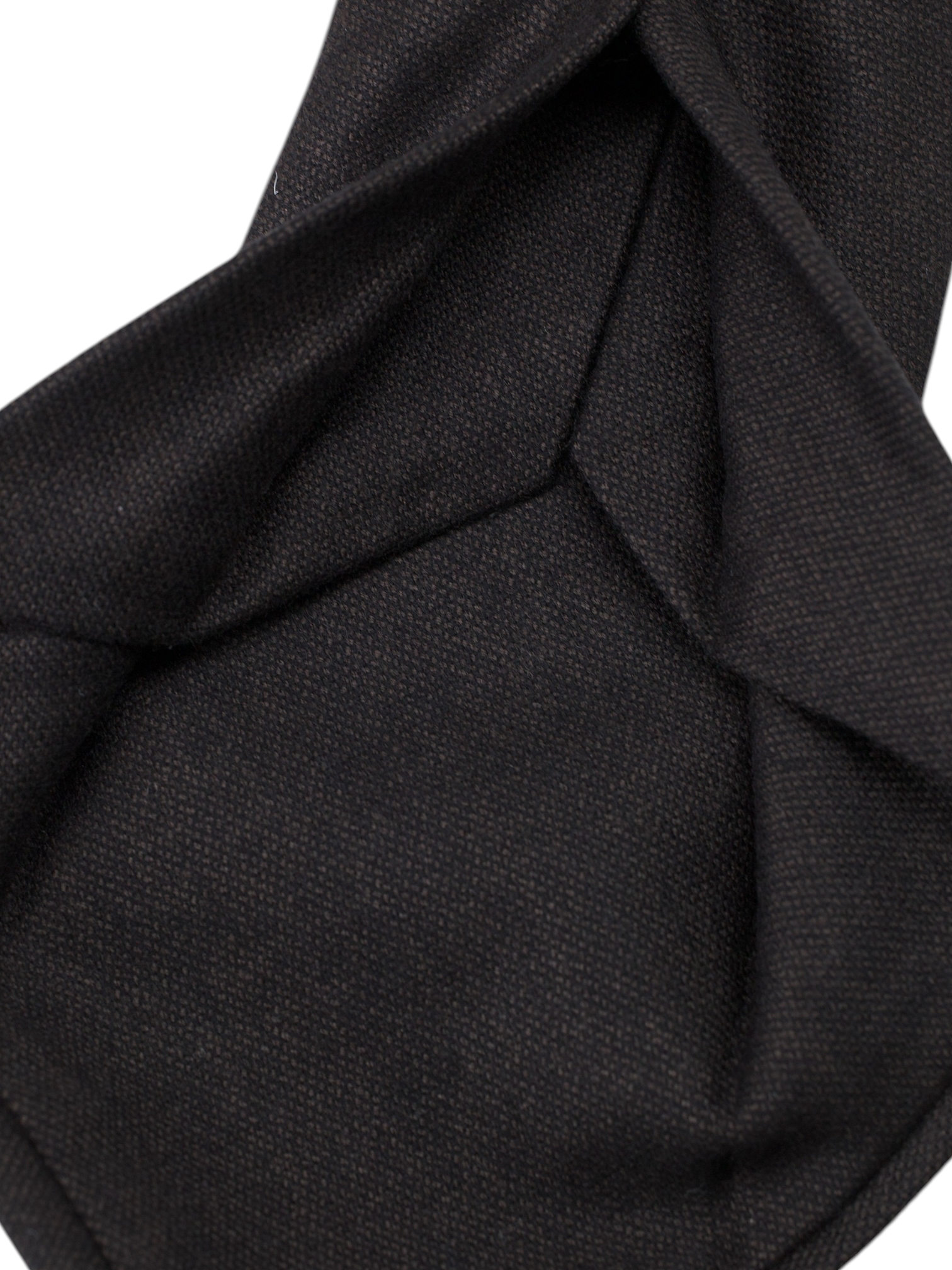 Kiton 5-Fold Dark Brown Wool, Cashmere & Stretch Tie