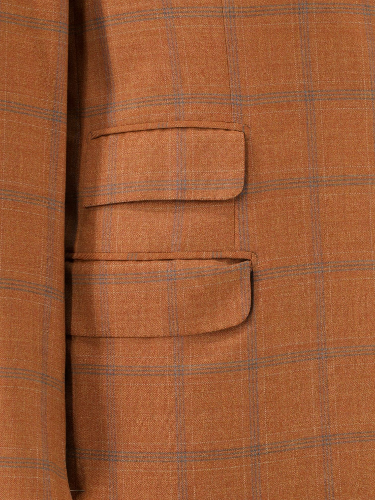 Brioni Terracotta & Blue Fine-Wool Windowpane "Urbino" Jacket