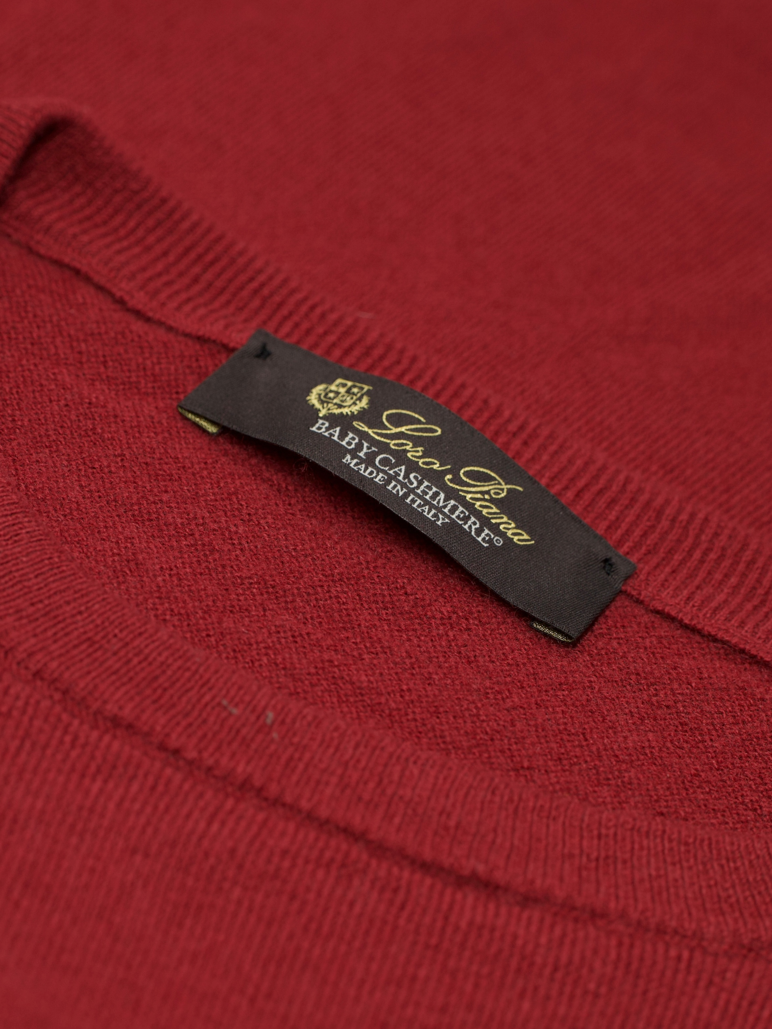 Loro Piana Kummel Red Baby Cashmere Round Neck Kniwear
