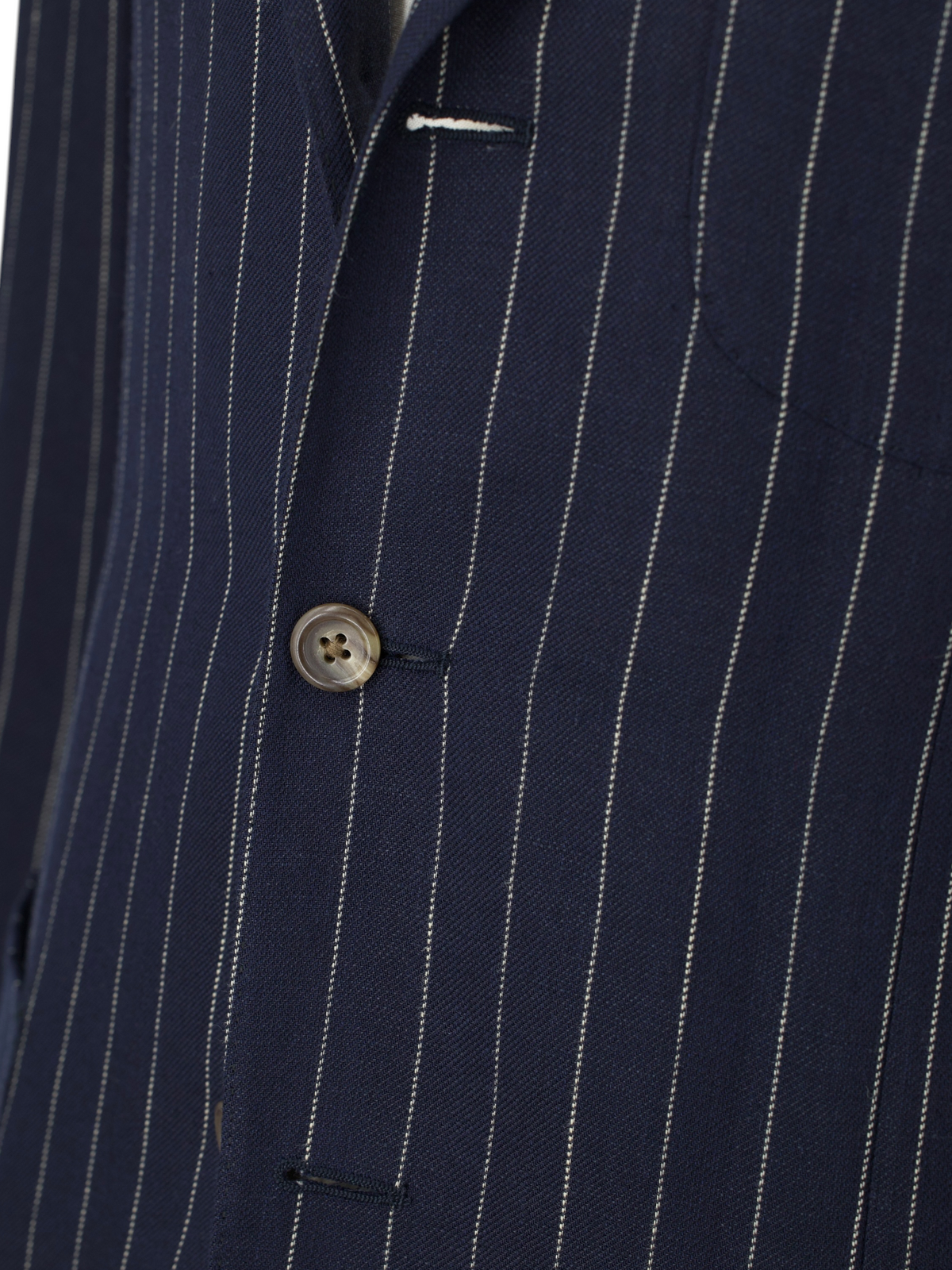 Ralph Lauren Navy Linen & Wool “Made in Italy” Pinstripe Jacket
