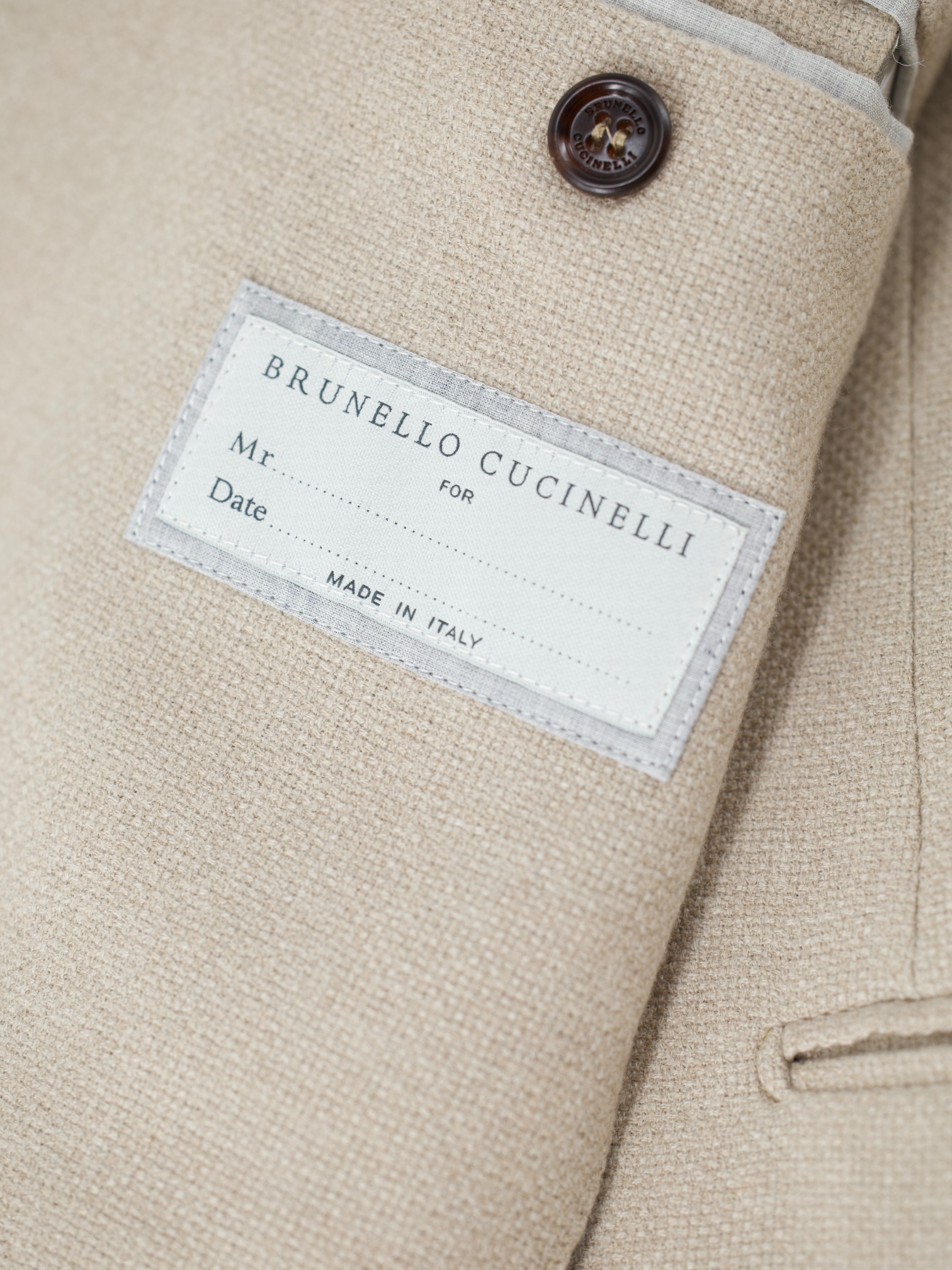 Brunello Cucinelli Beige Cashmere & Silk Plain-Weave Jacket