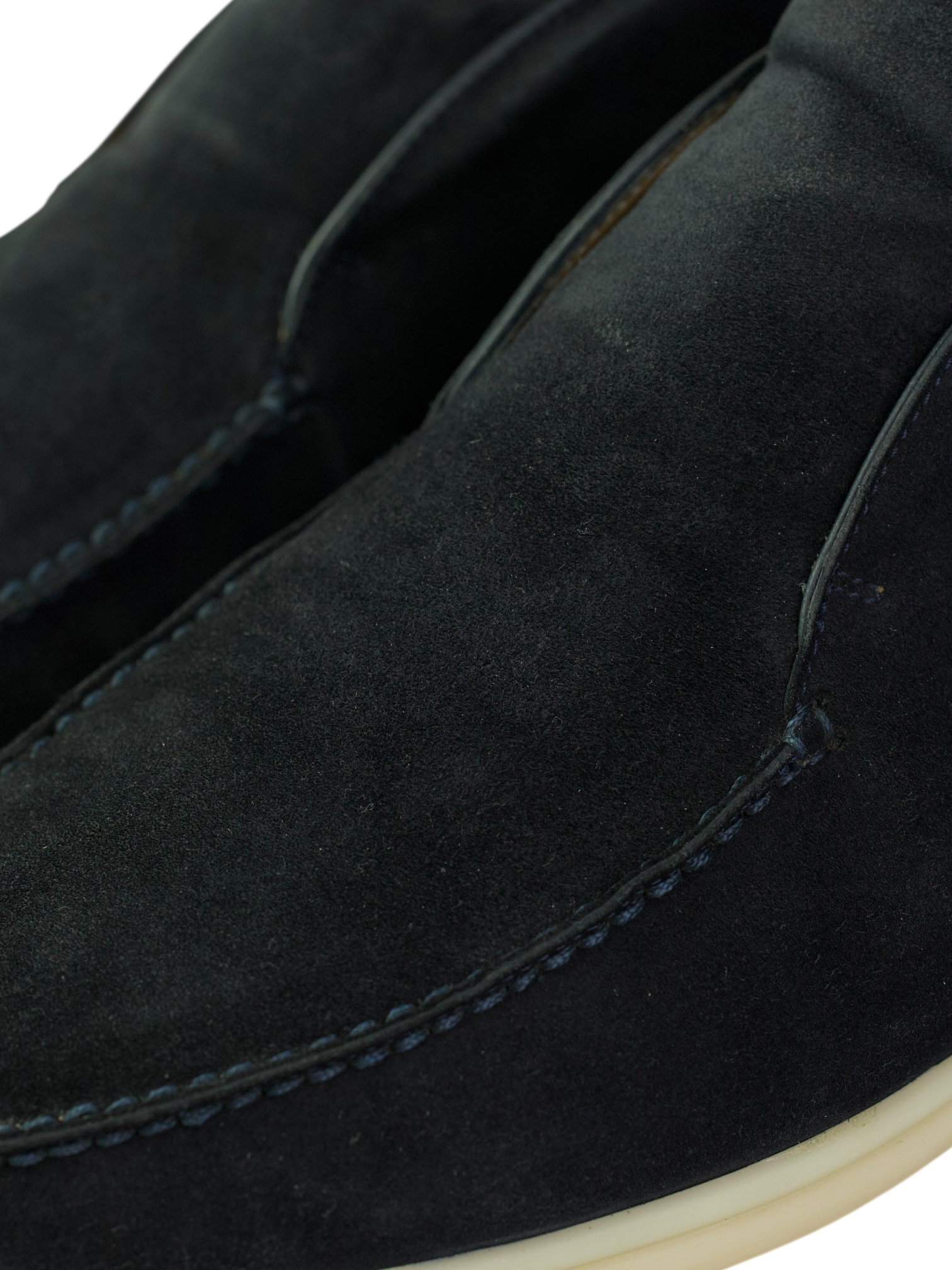 Loro Piana Navy Suede Open Walk Ankle Boots