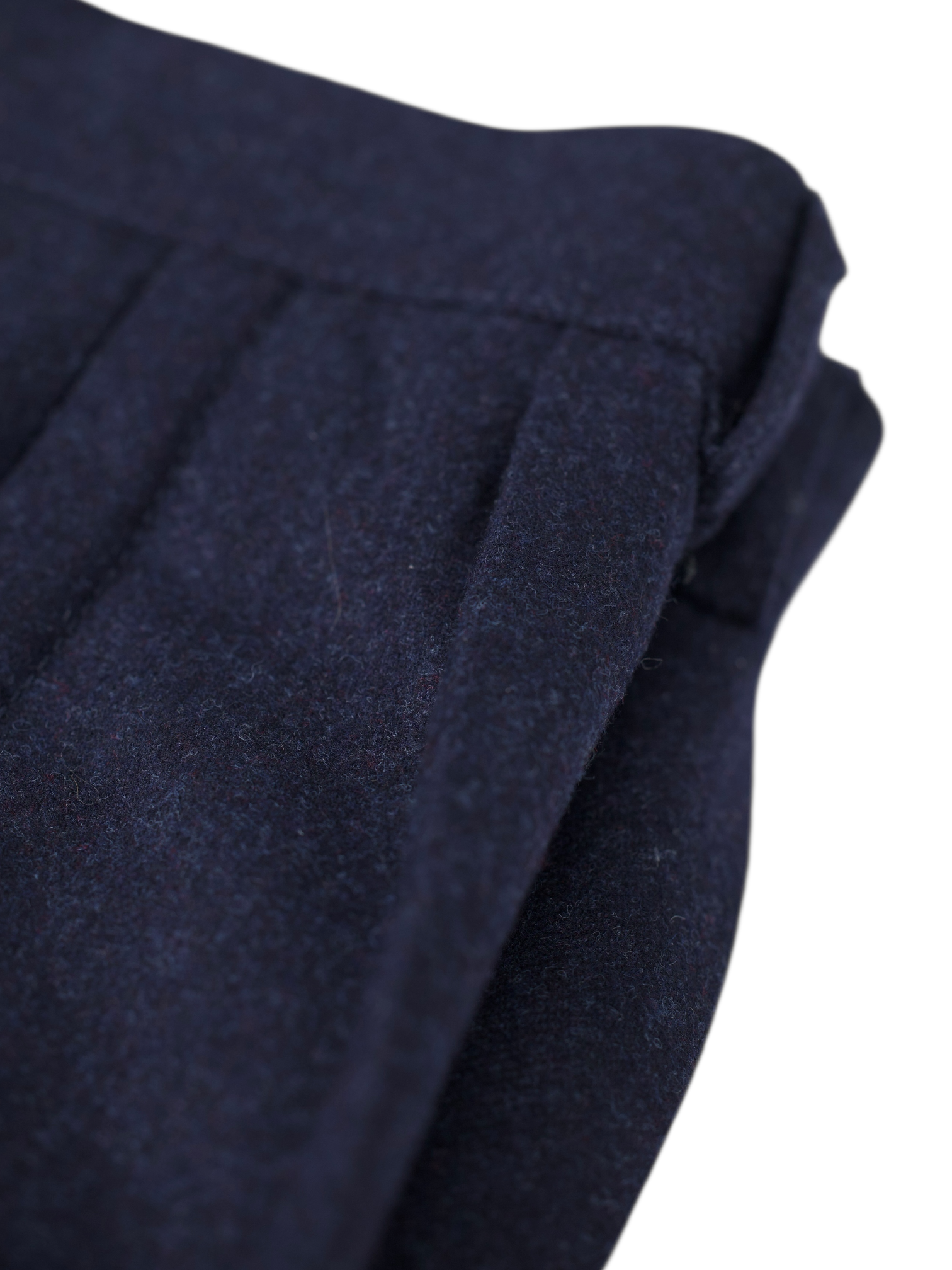 Brunello Cucinelli Dark Blue Wool Flannel Winter Trousers