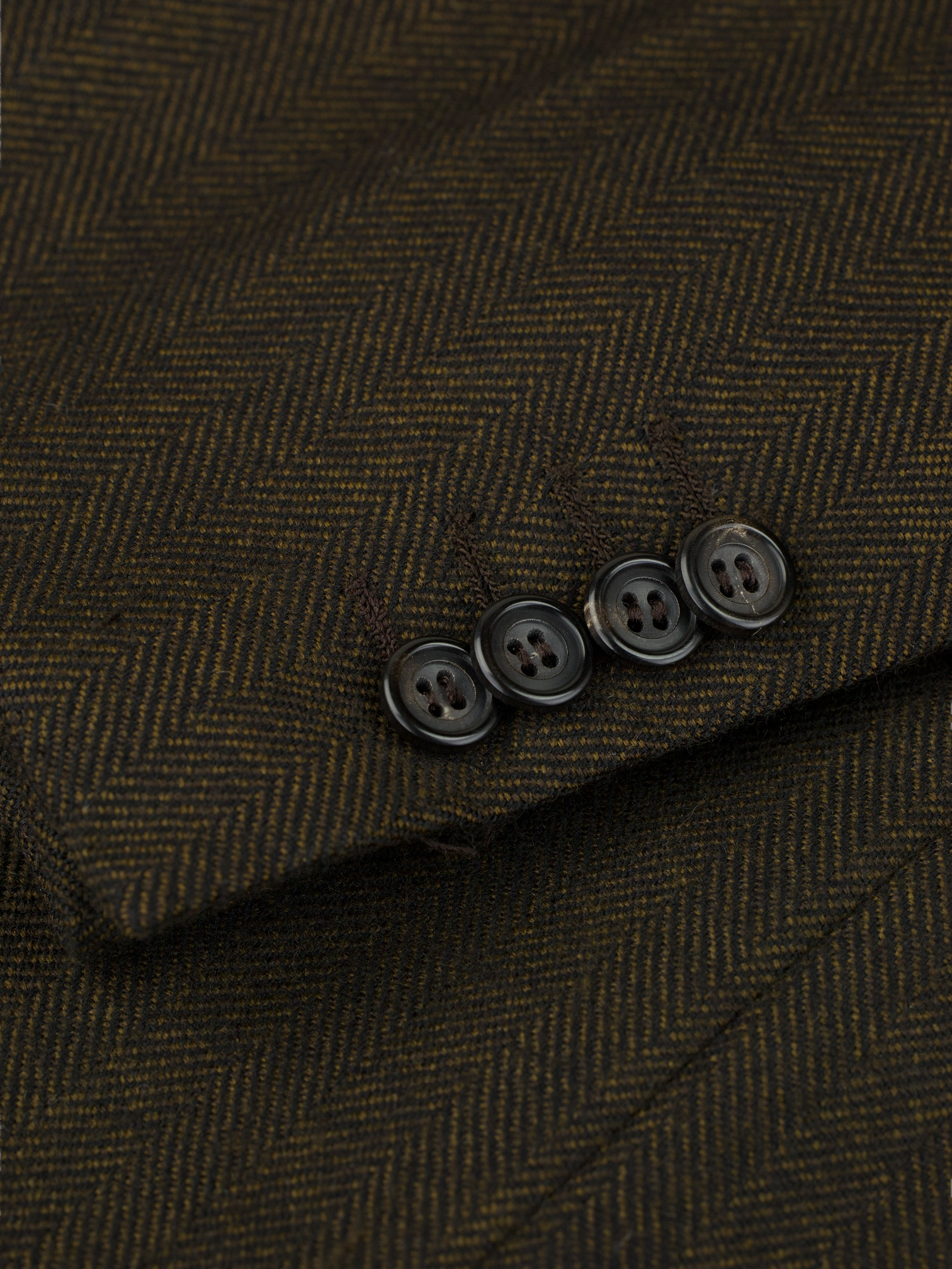 Kiton Chocolate Brown Pure Cashmere Herringbone Jacket