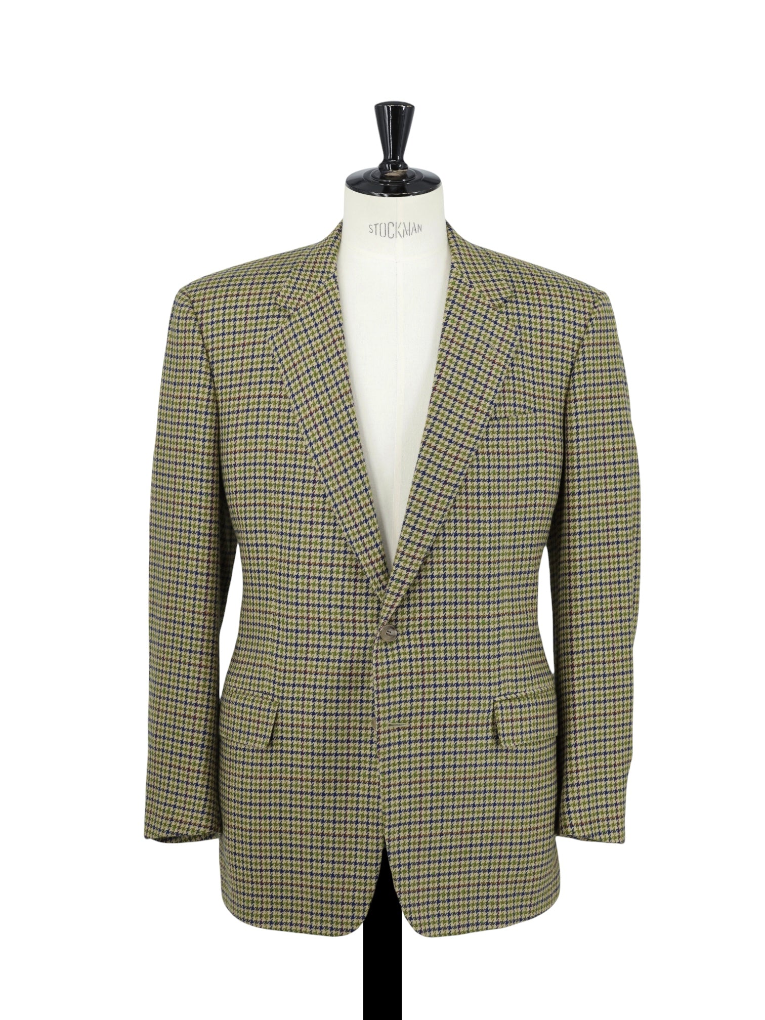 Corneliani Moss Green & Multicolor Vintage Pied de Poule Jacket