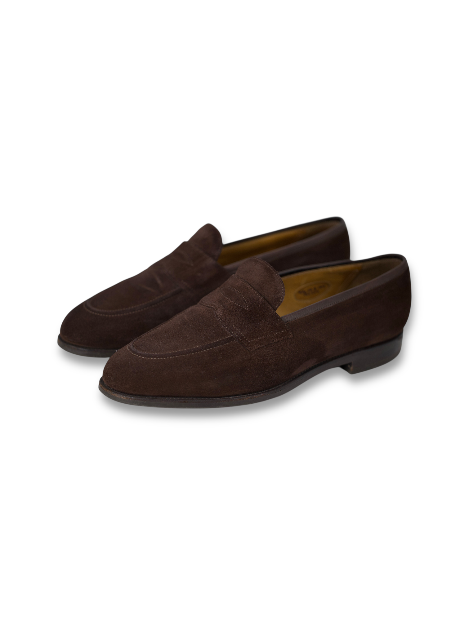 Edward Green Dark Brown Mink Suede Piccadilly Penny Loafer