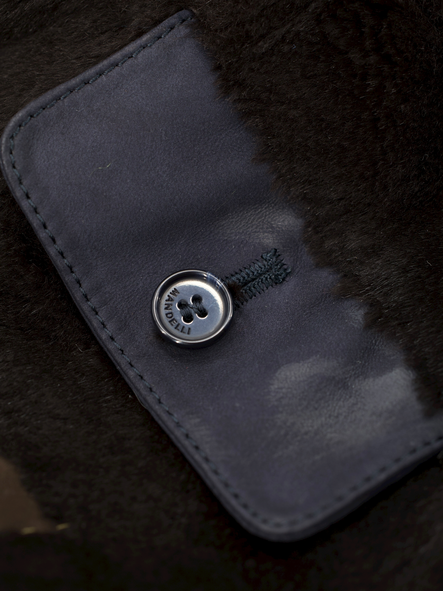 Mandelli Navy Storm System & Rabbit-Fur Lining Overcoat