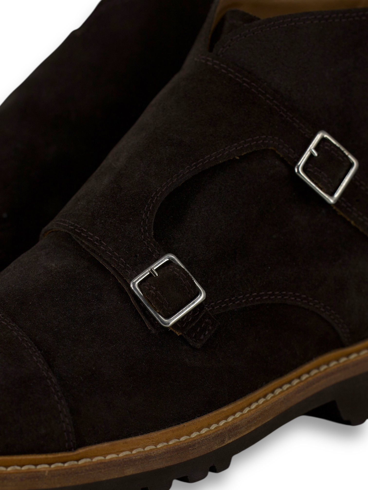 Eleventy Dark Brown Suede Double-Monk Strap Boots
