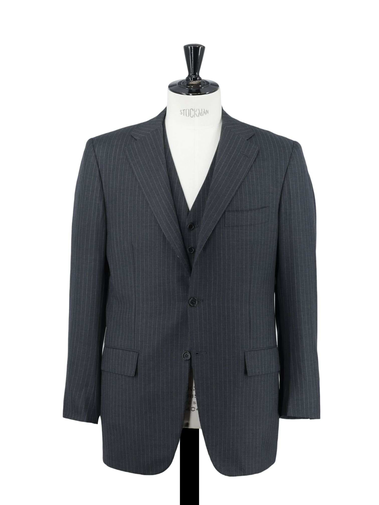 Kiton Grey 3-Piece Fine-Wool Classic Pinstripe Suit