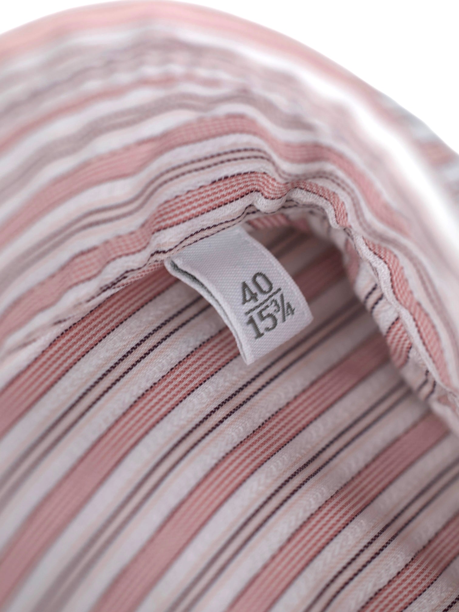 Ermenegildo Zegna Pink & White Cotton Striped Dress Shirt