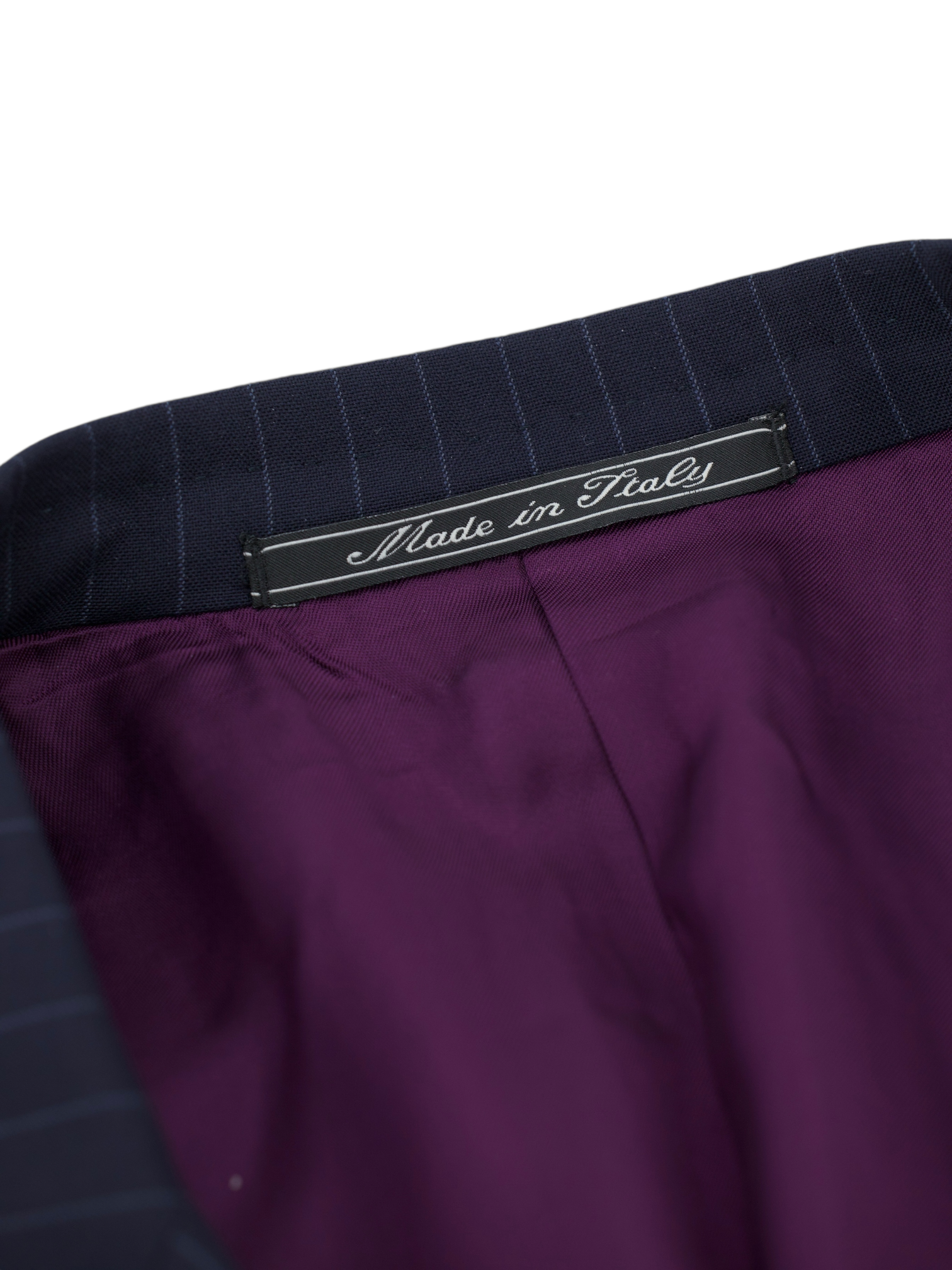 Corneliani Dark Blue Super 150's Pinstripe Lungo Suit