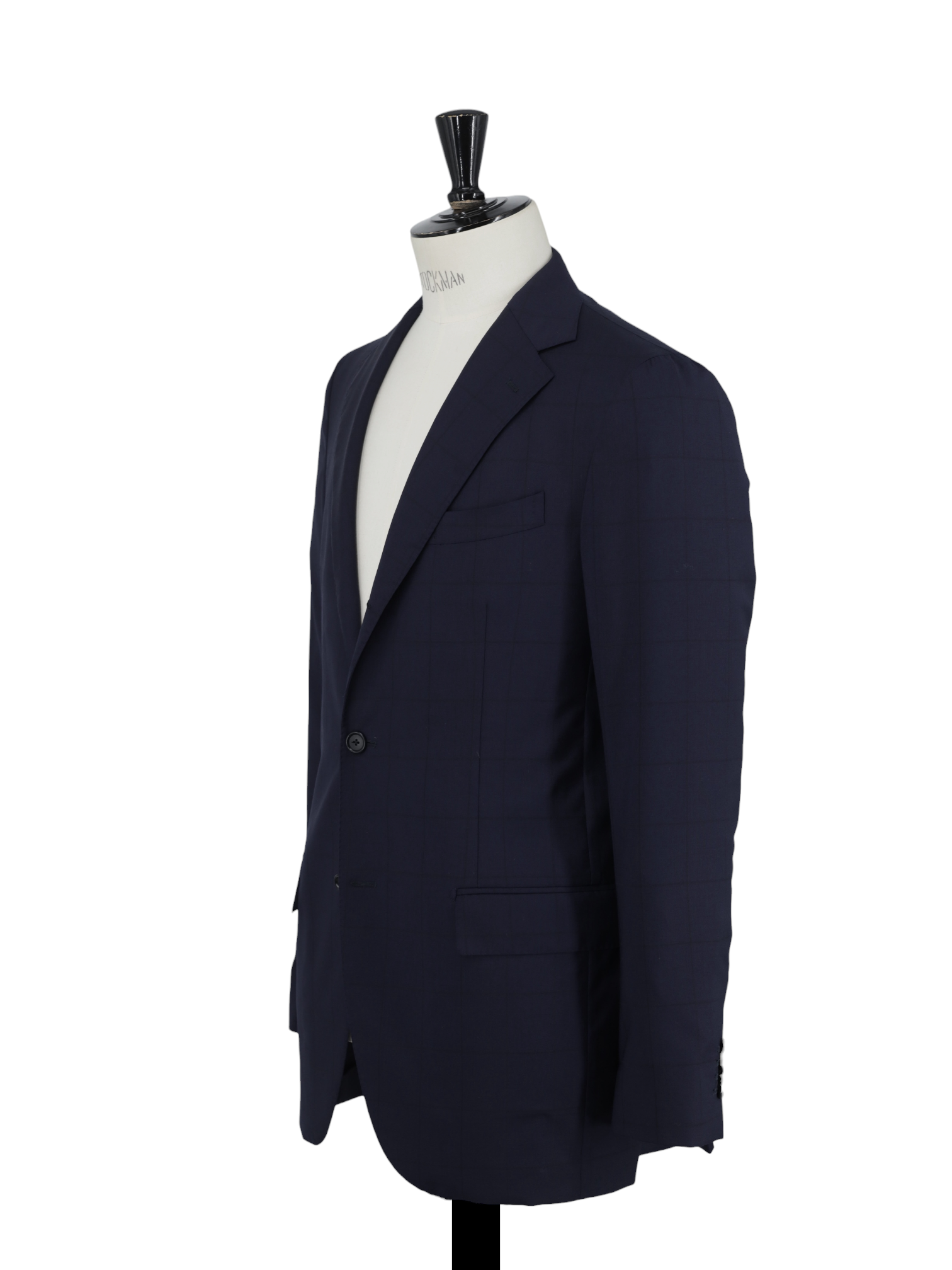 E. Formicola Navy Fine-Wool Shadow-Windowpane Suit