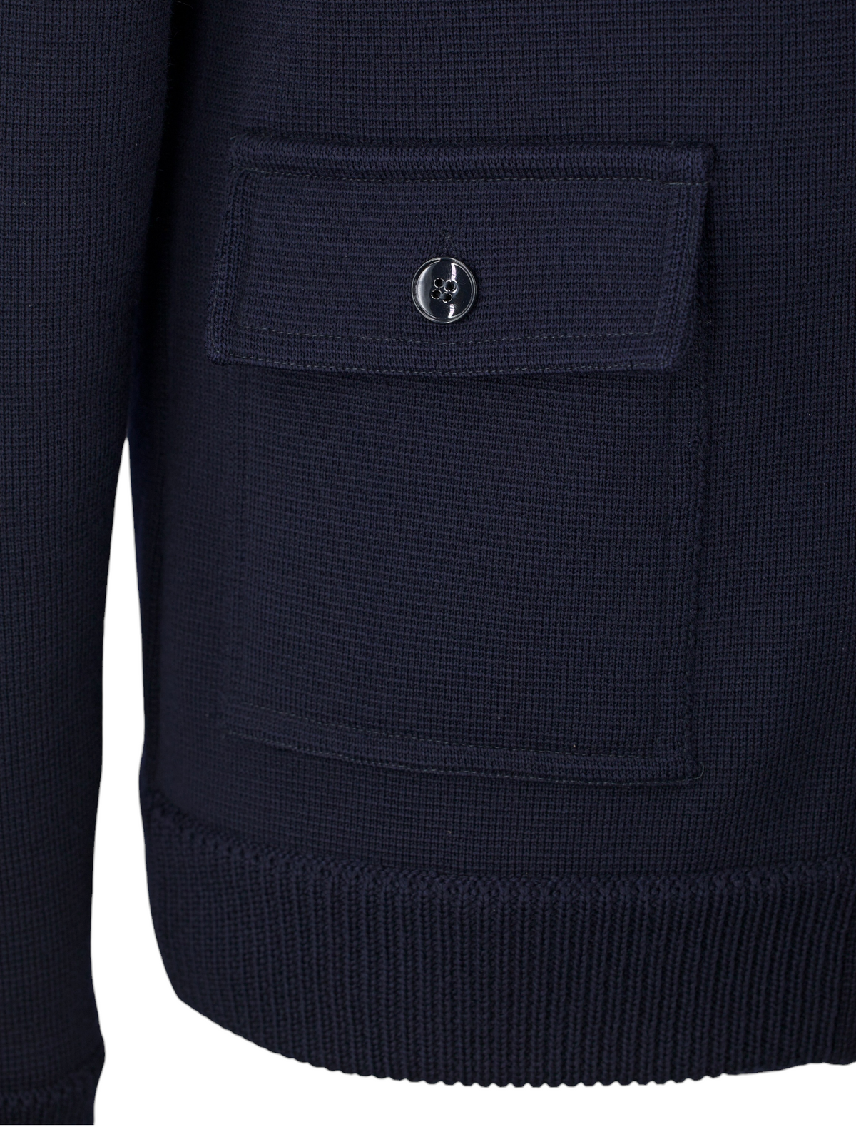 Zanone Navy Rainwool Bomberjacket Cardigan