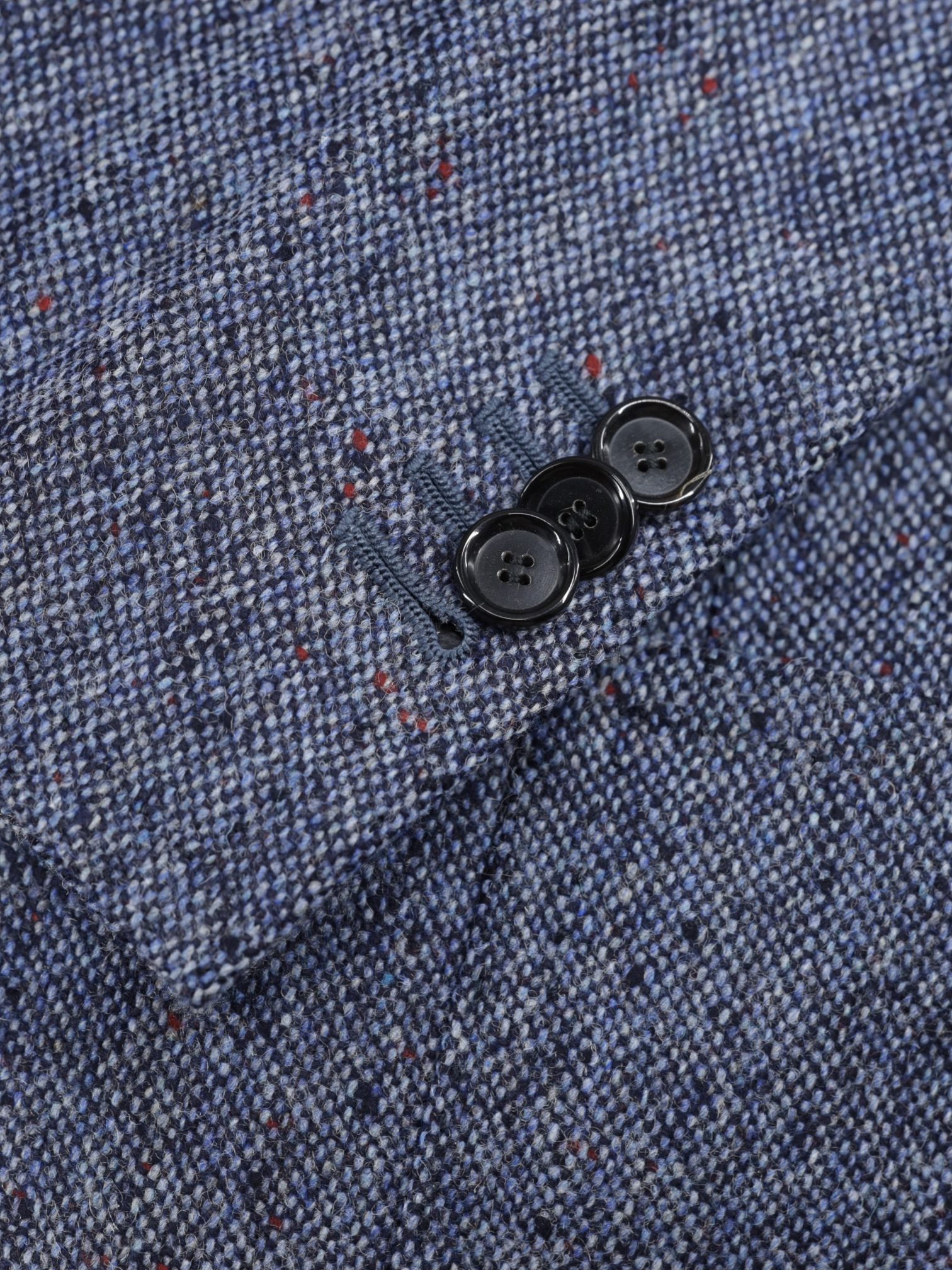 Cesare Attolini Steel Blue & Multicolor Donegal Tweed-Wool Jacket