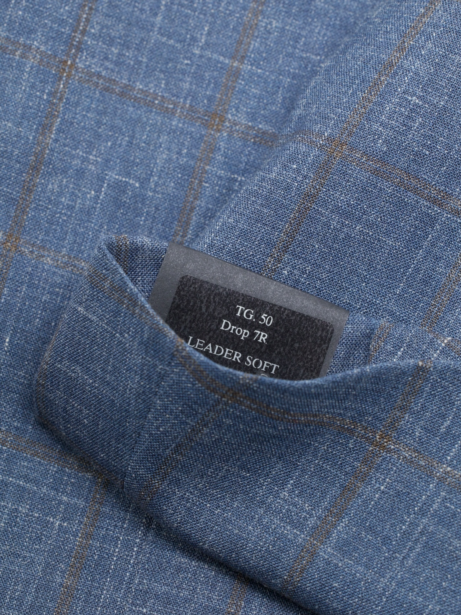 Corneliani Chambray Blue & Brown Wool, Silk & Linen Windowpane Jacket
