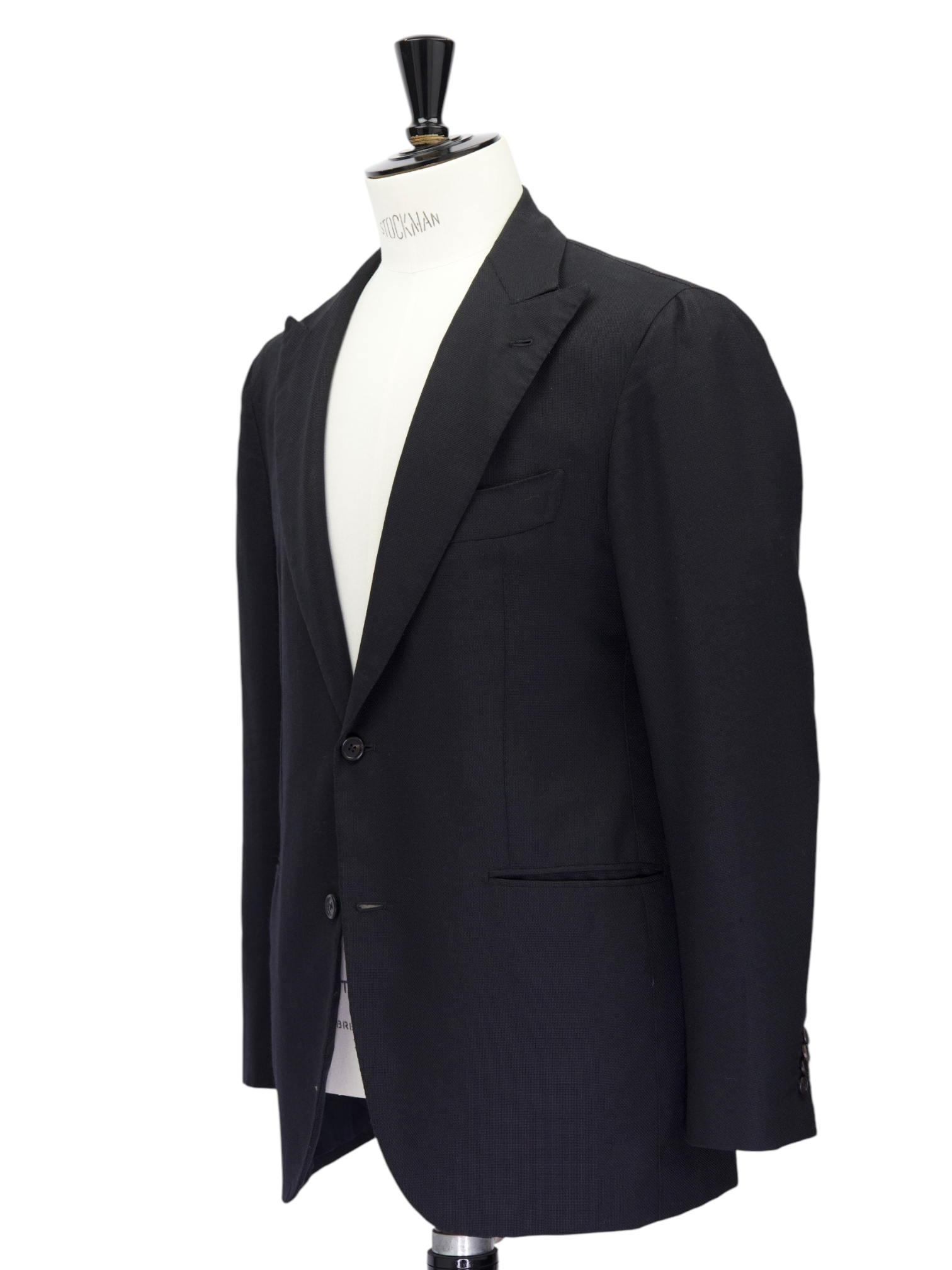 Orazio Luciano Black Wool & Mohair Hopsack Jacket