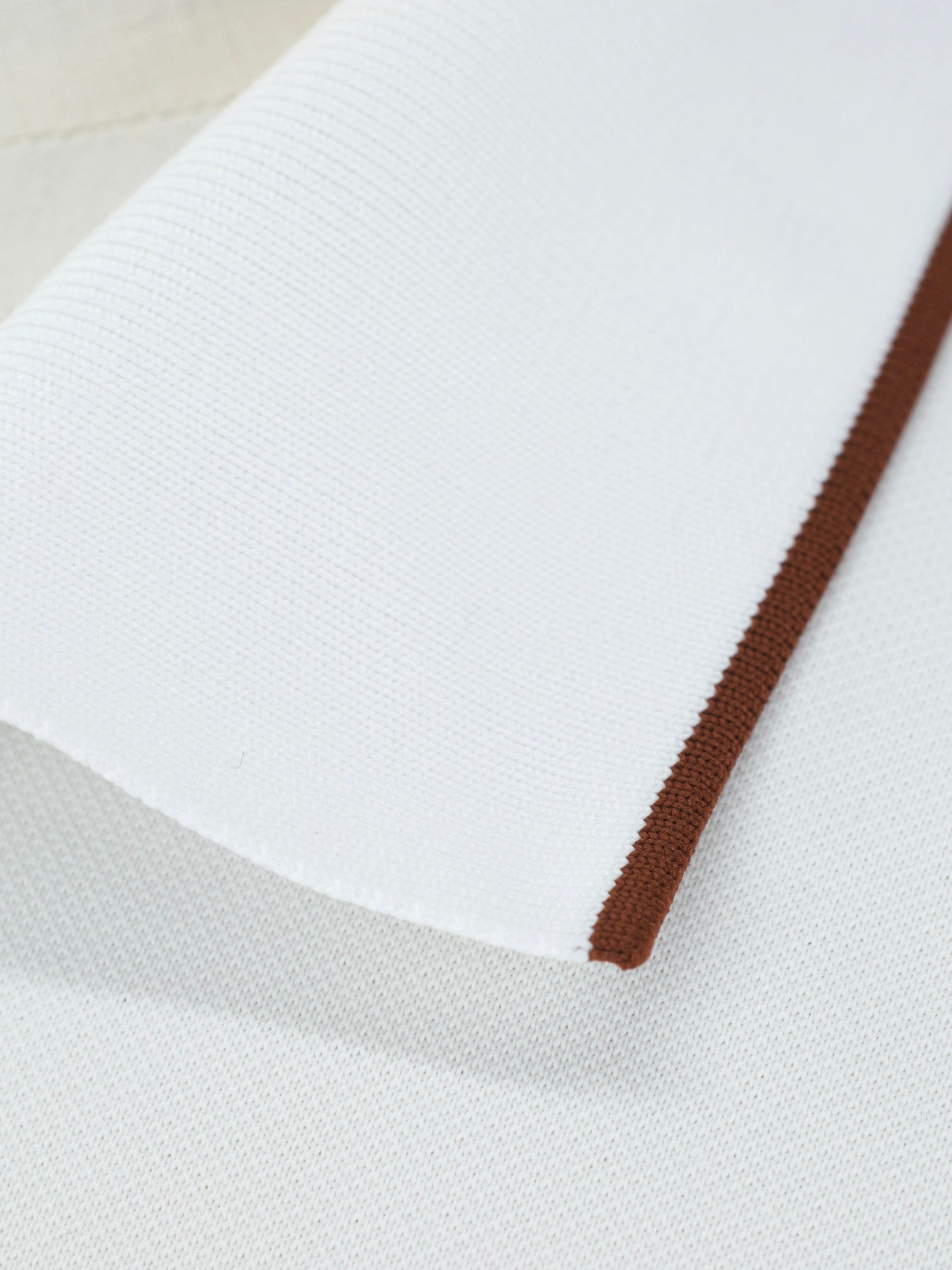 Loro Piana White & Brown Micorfibre Stretch "Golf Capsule" Polo