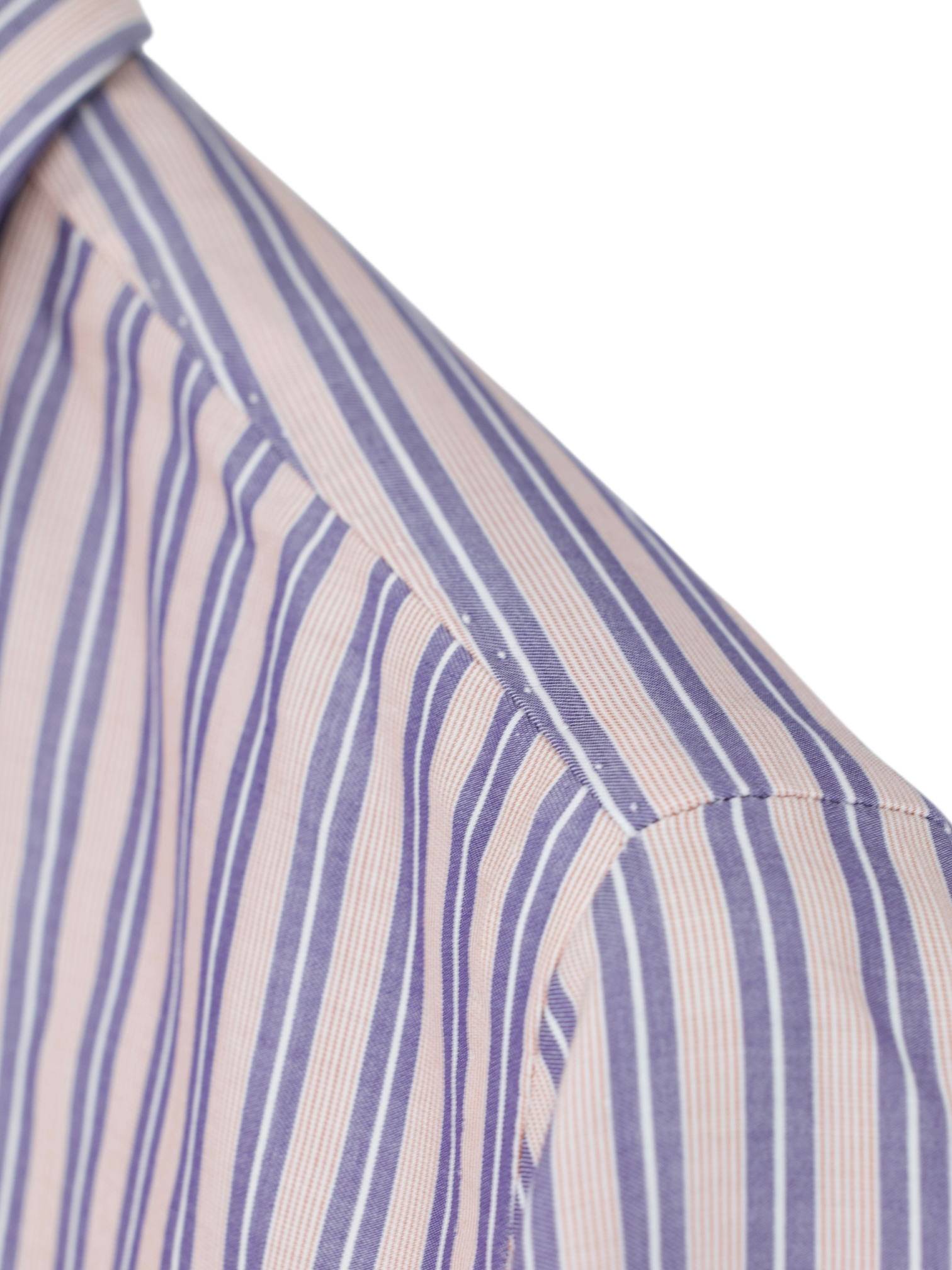 Finamore Pink & Lavender Cotton Multi-Pinstripe Shirt