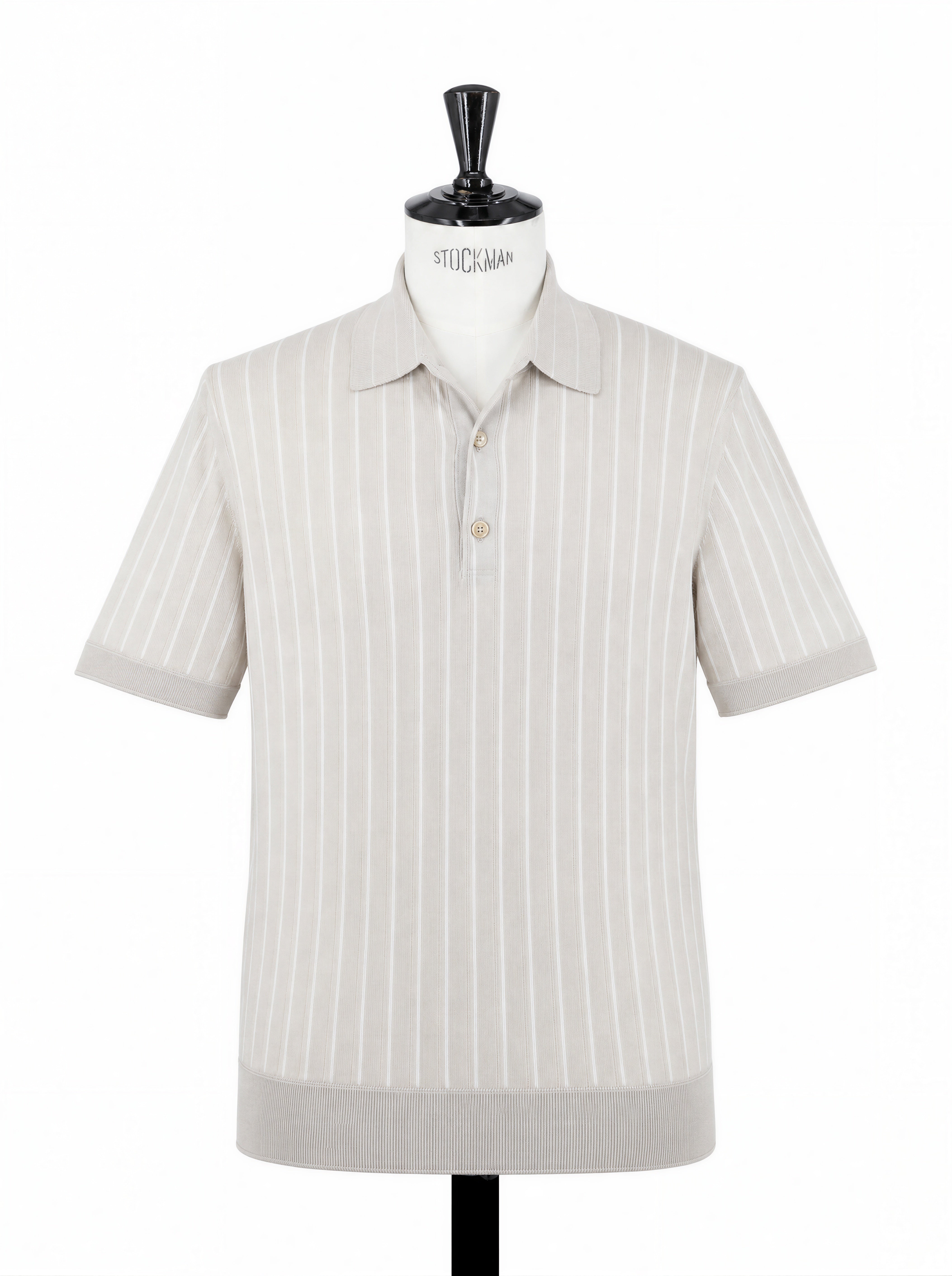 Brioni Sand Cotton, Silk & Linen Vintage-Stripe Polo