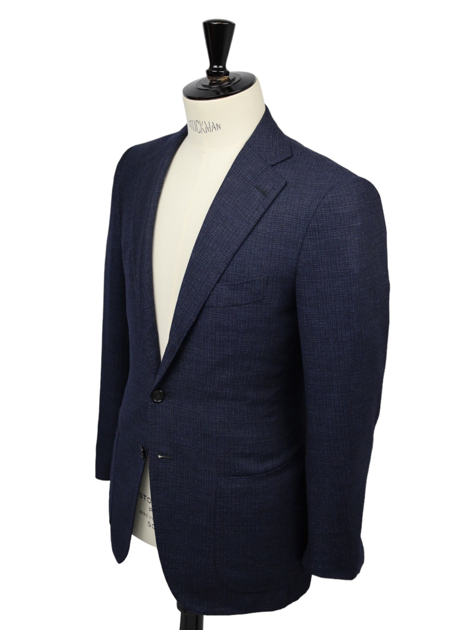Cesare Attolini Blue Wool & Cashmere Micro Pattern Jacket