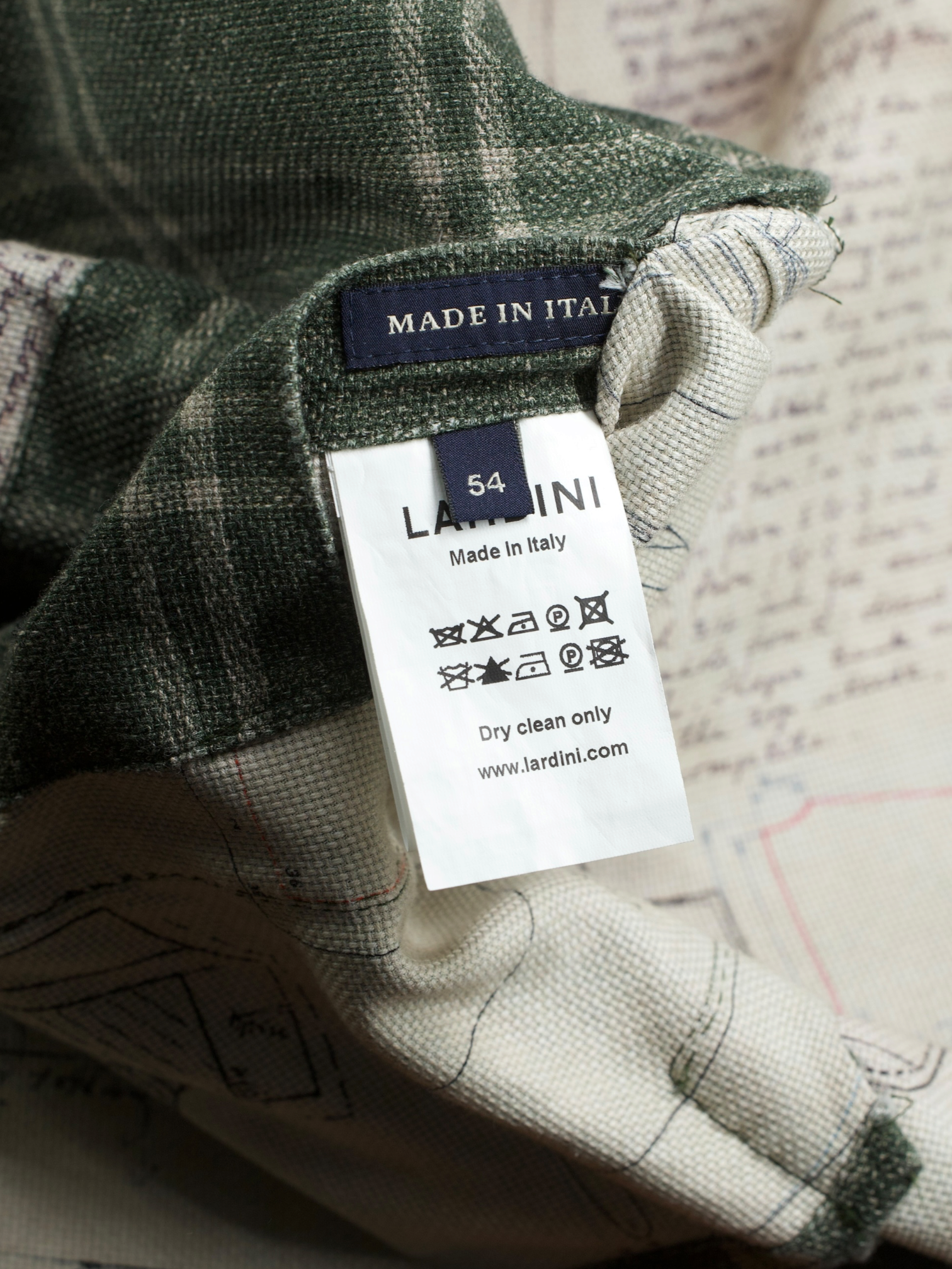 Lardini Khaki Green Cotton Tartan Check Jacket