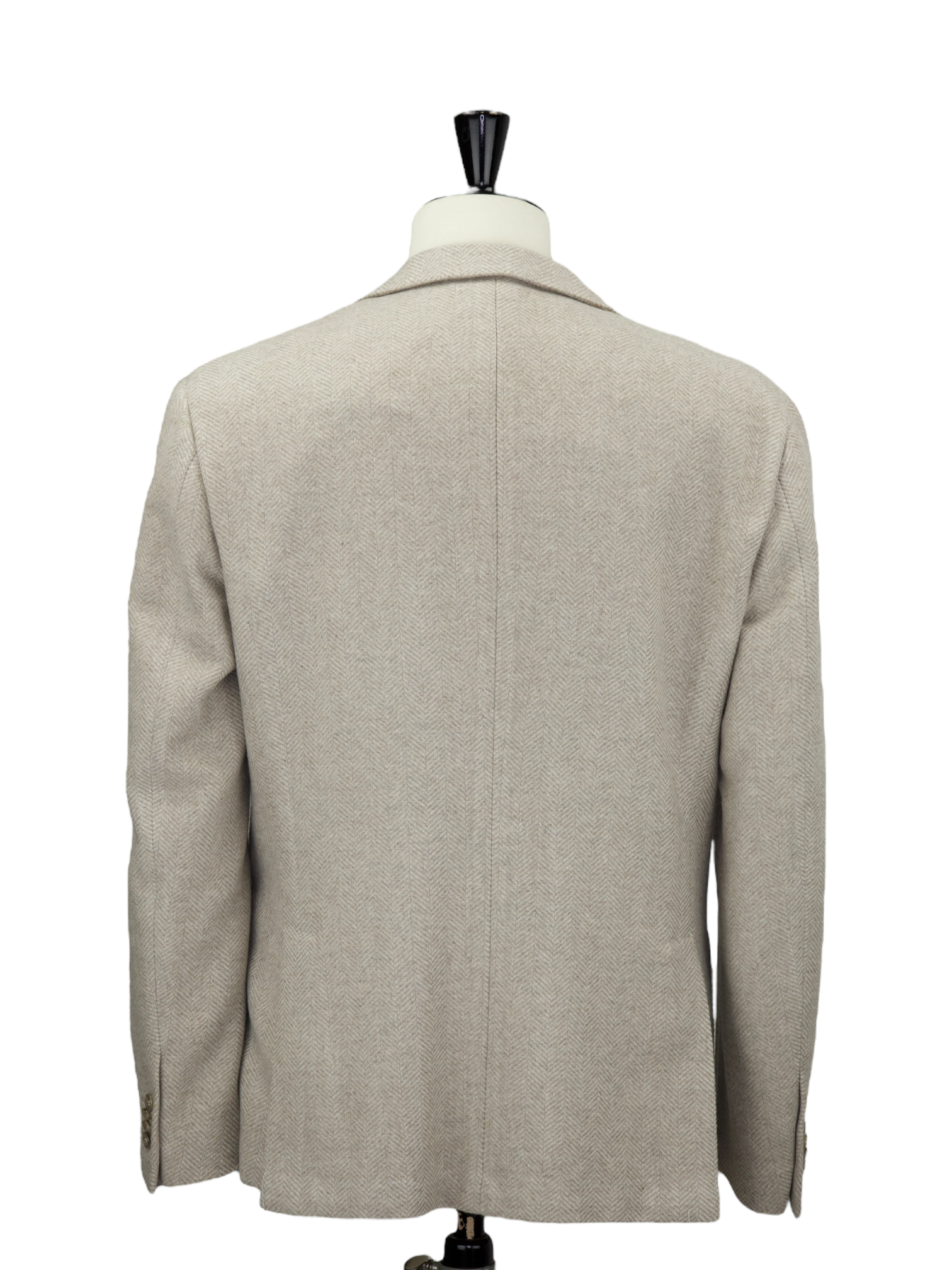 Corneliani Taupe Heavyweight Wool & Cashmere Herringbone Jacket