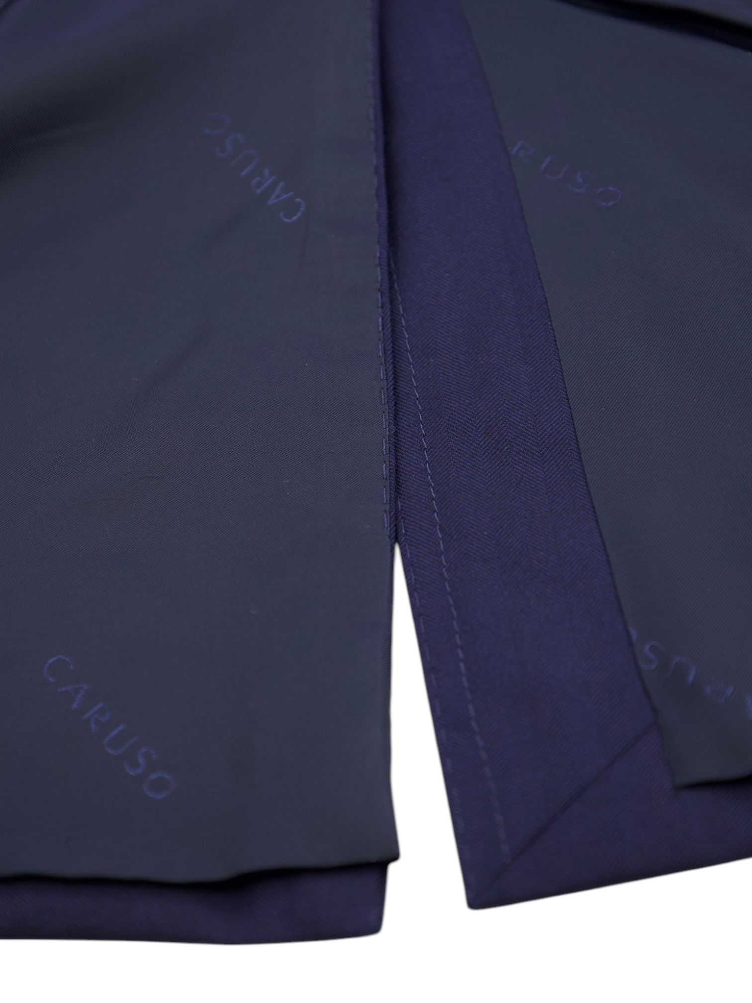 Caruso Navy Super 170's Wool & Cashmere "Cashmere Wish" Herringbone Boheme Suit + Extra Trousers