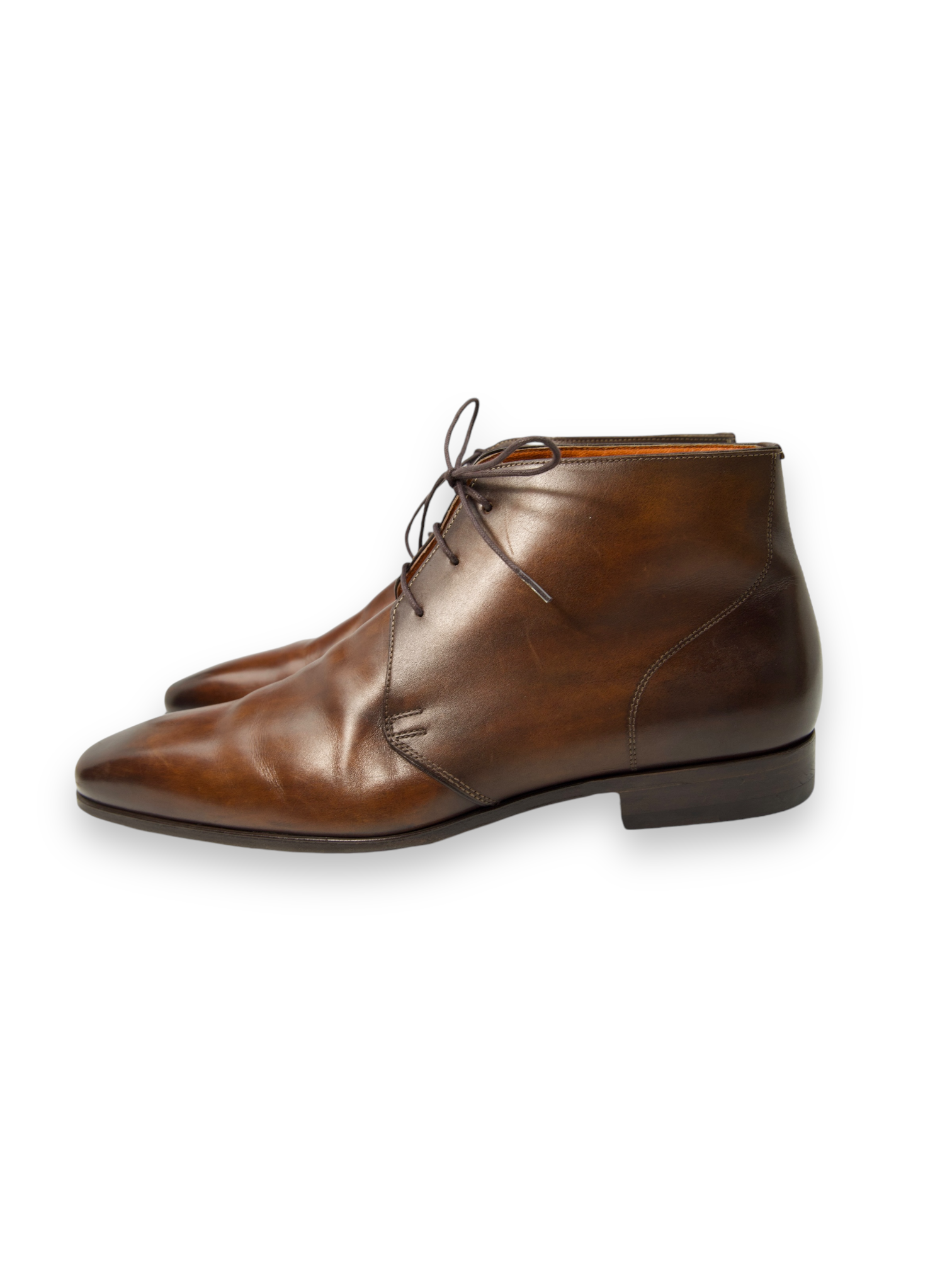 Santoni Brown Lace-Up Chukka Boot