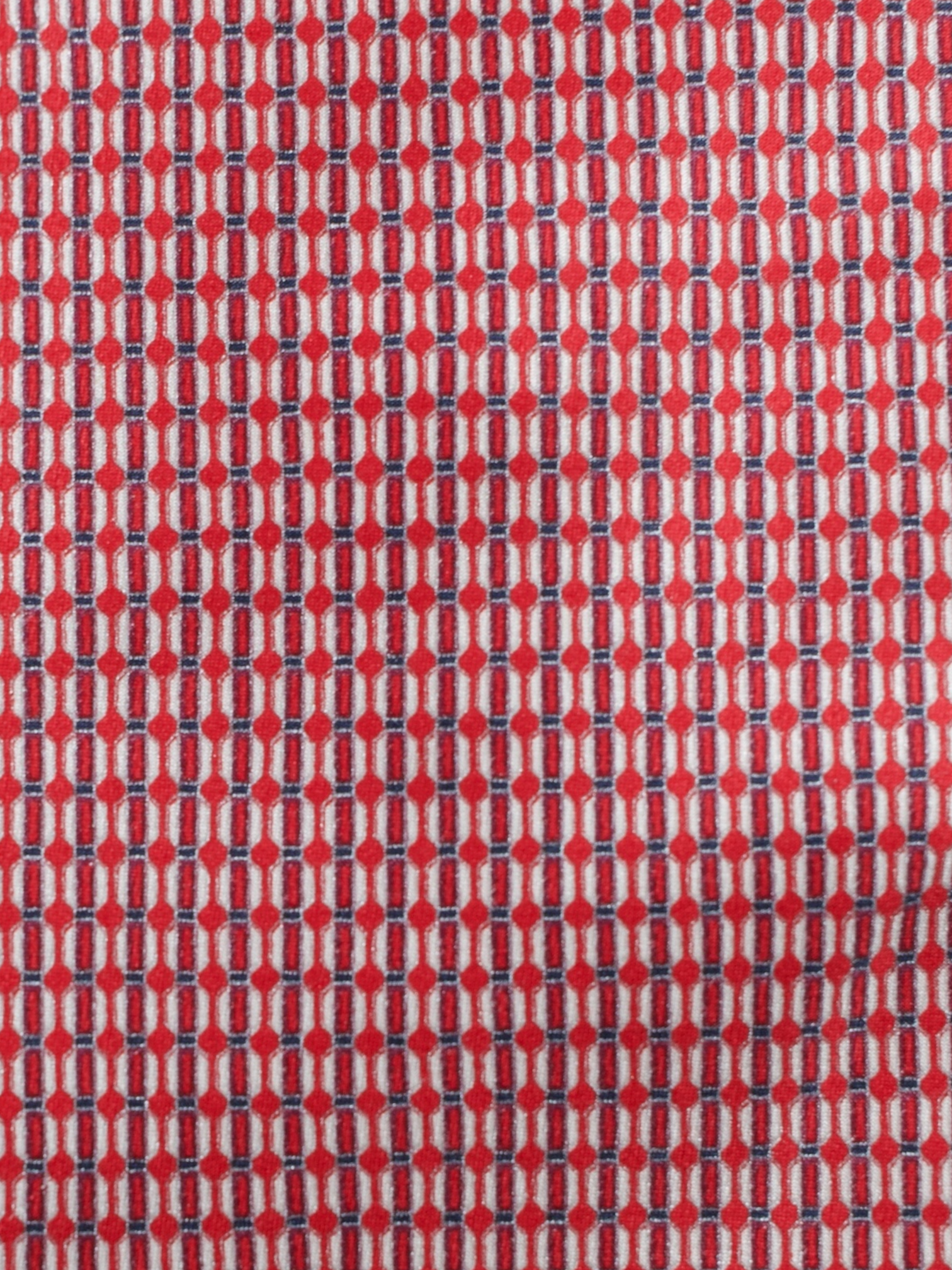 Brioni Red & Navy Silk Chain-Pattern Tie
