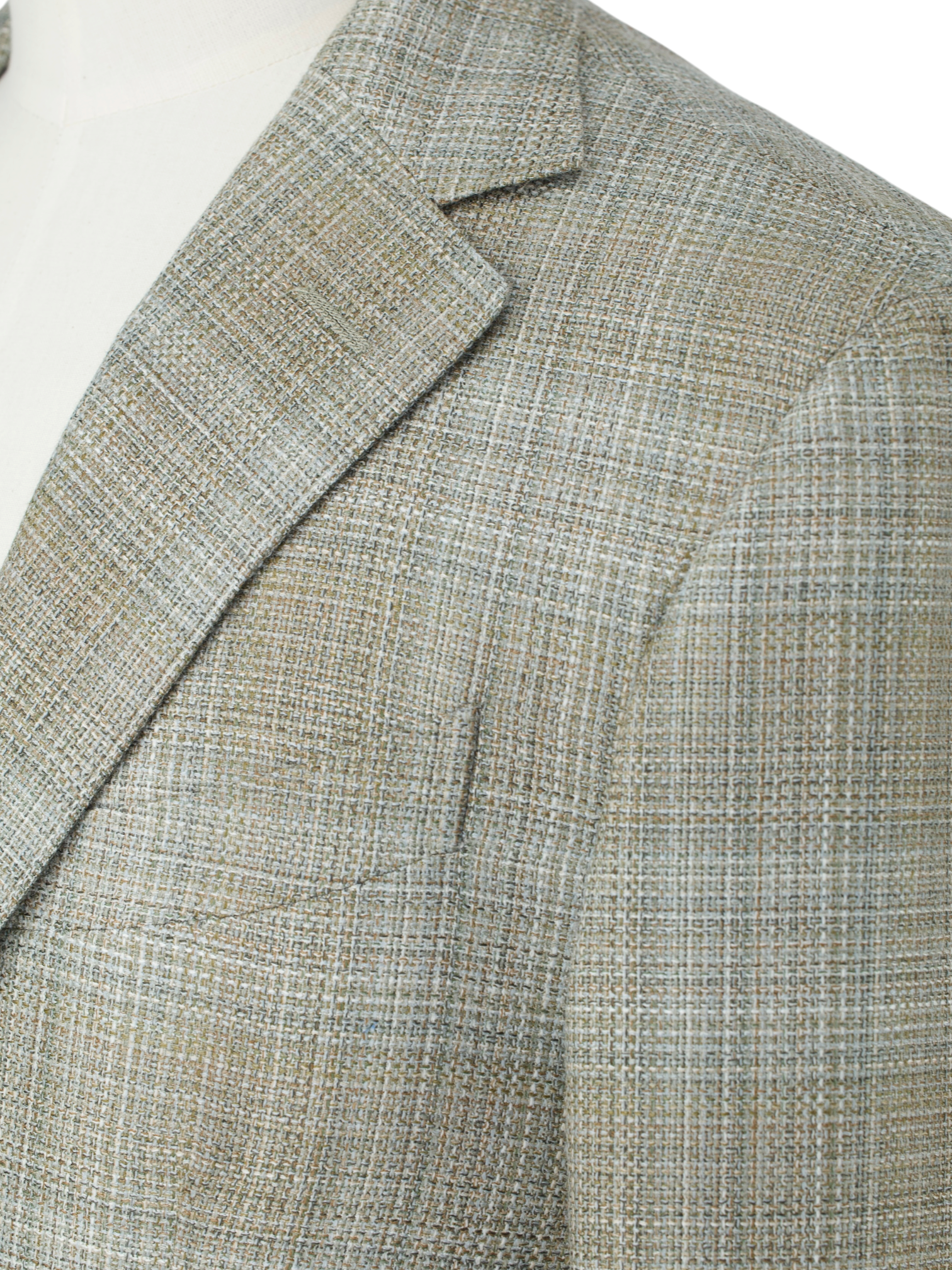 Corneliani Olive Green Wool, Silk & Linen "Sartoria Light" Jacket