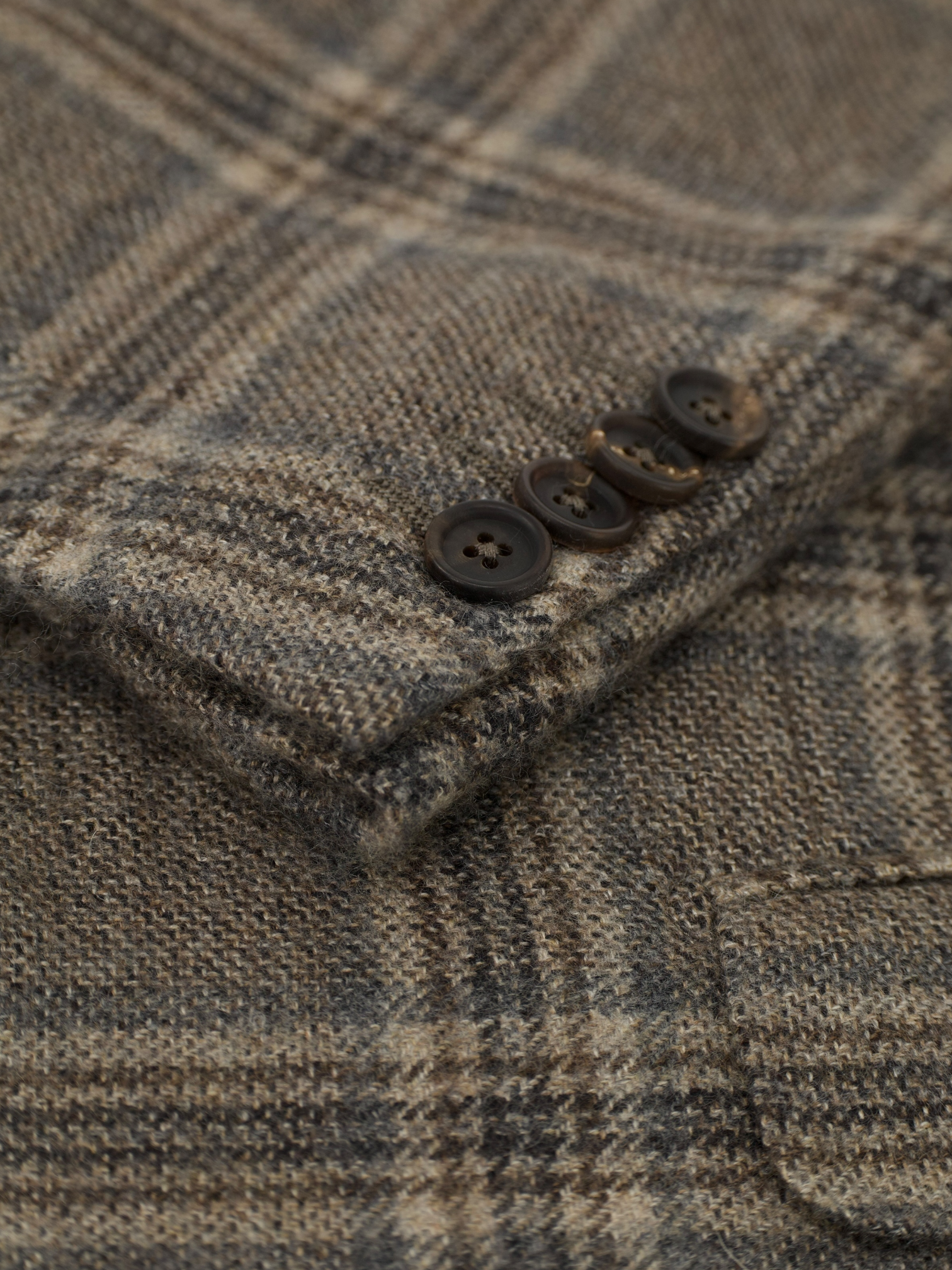 Pal Zileri Taupe Pure Plushy-Cashmere Tartan "MCMLXXX" Jacket