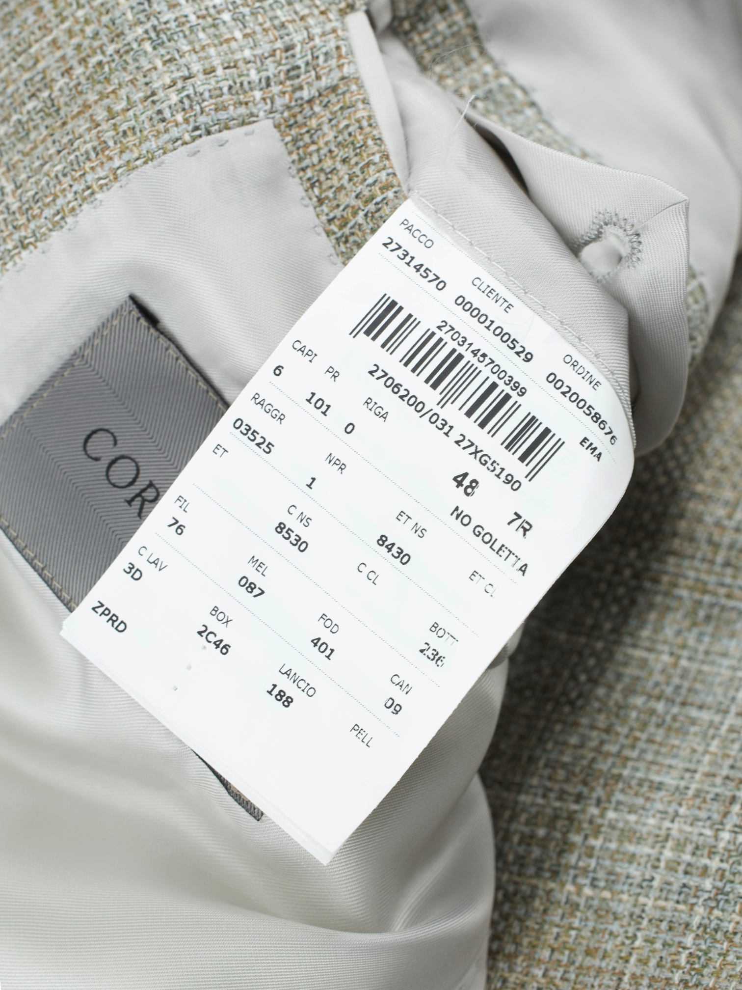 Corneliani Olive Green Wool, Silk & Linen "Sartoria Light" Jacket
